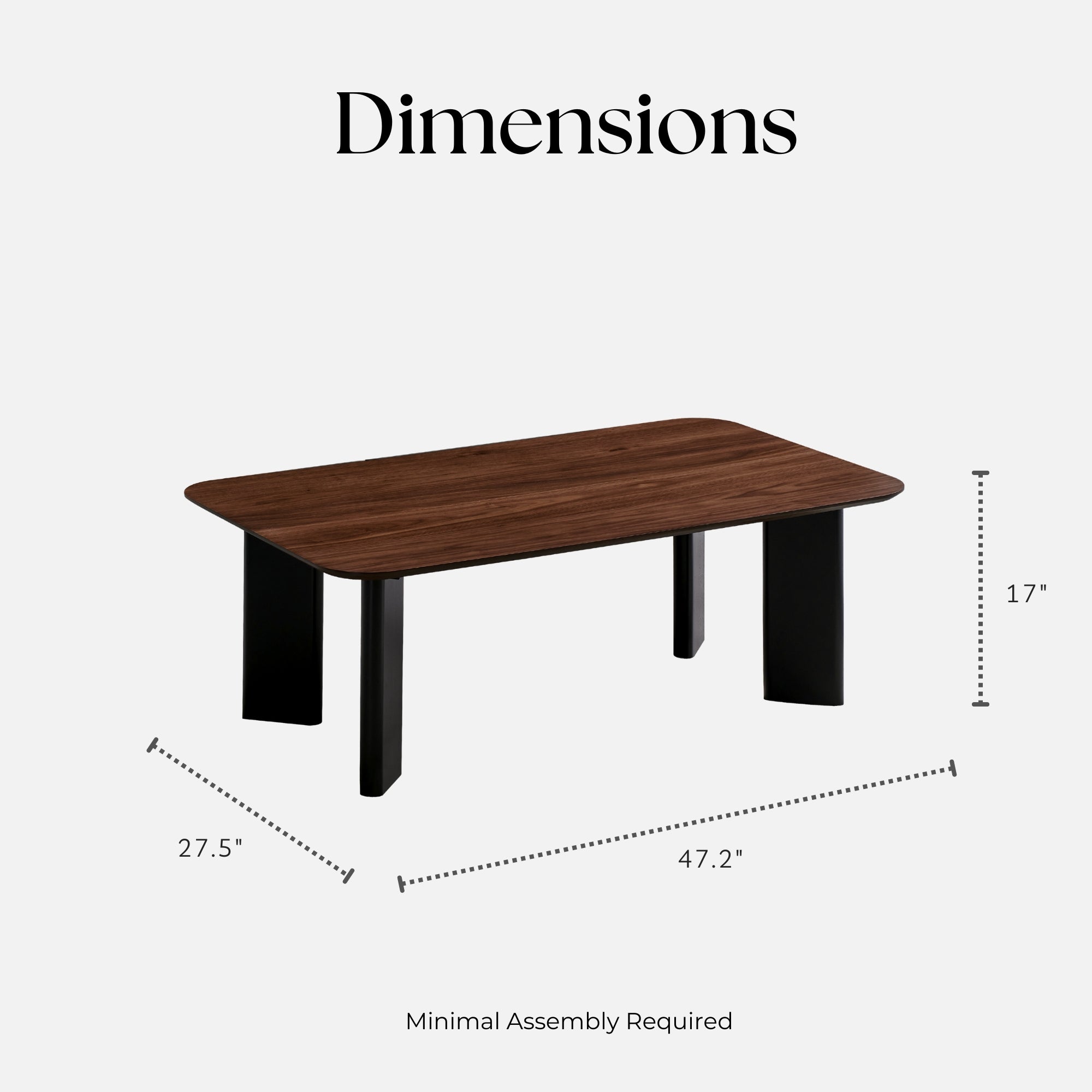 Joss Rectangular Shape Modern Wood Coffee Table, Walnut by NESTMOD