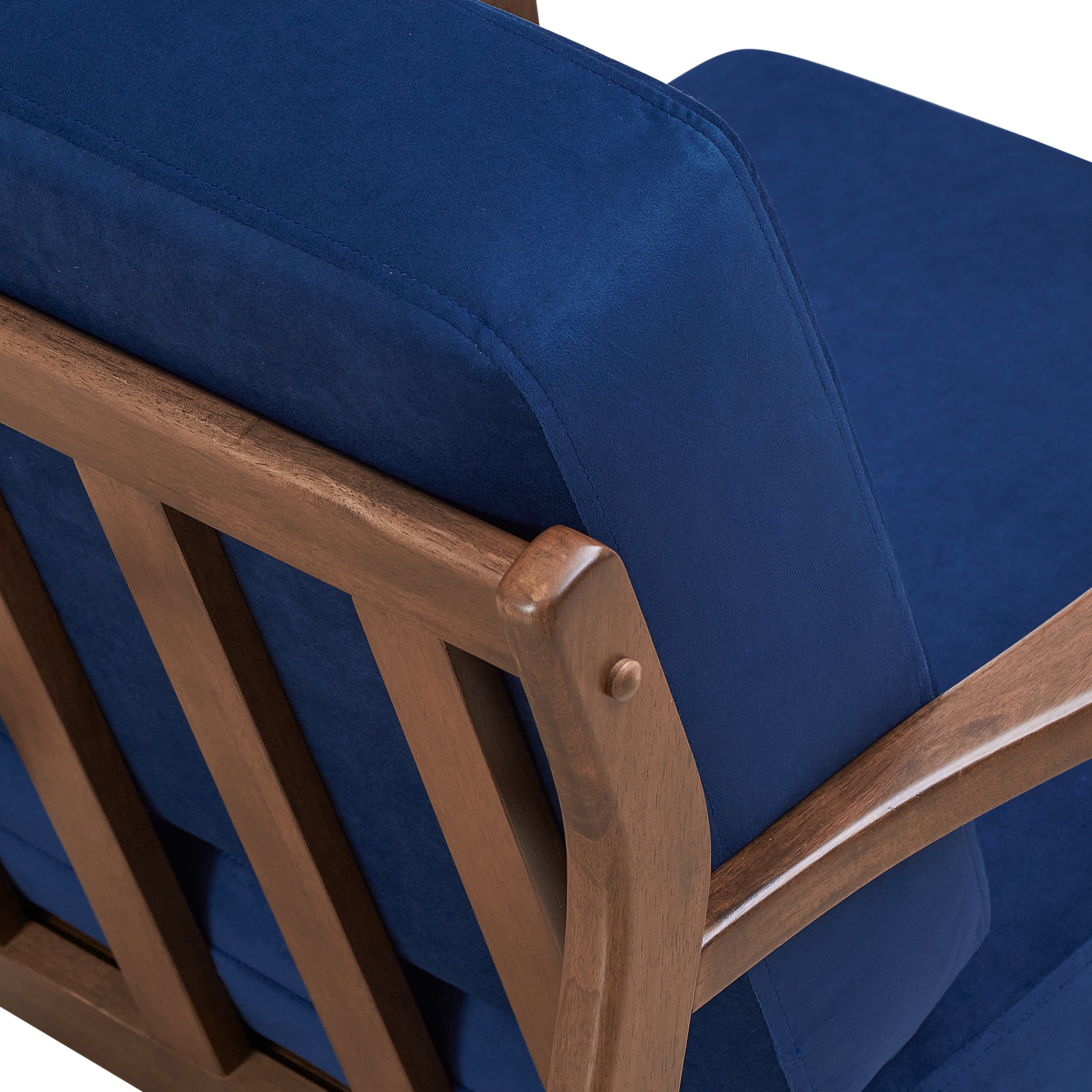 Jasper Upholstered Accent Armchair, Blue Velvet