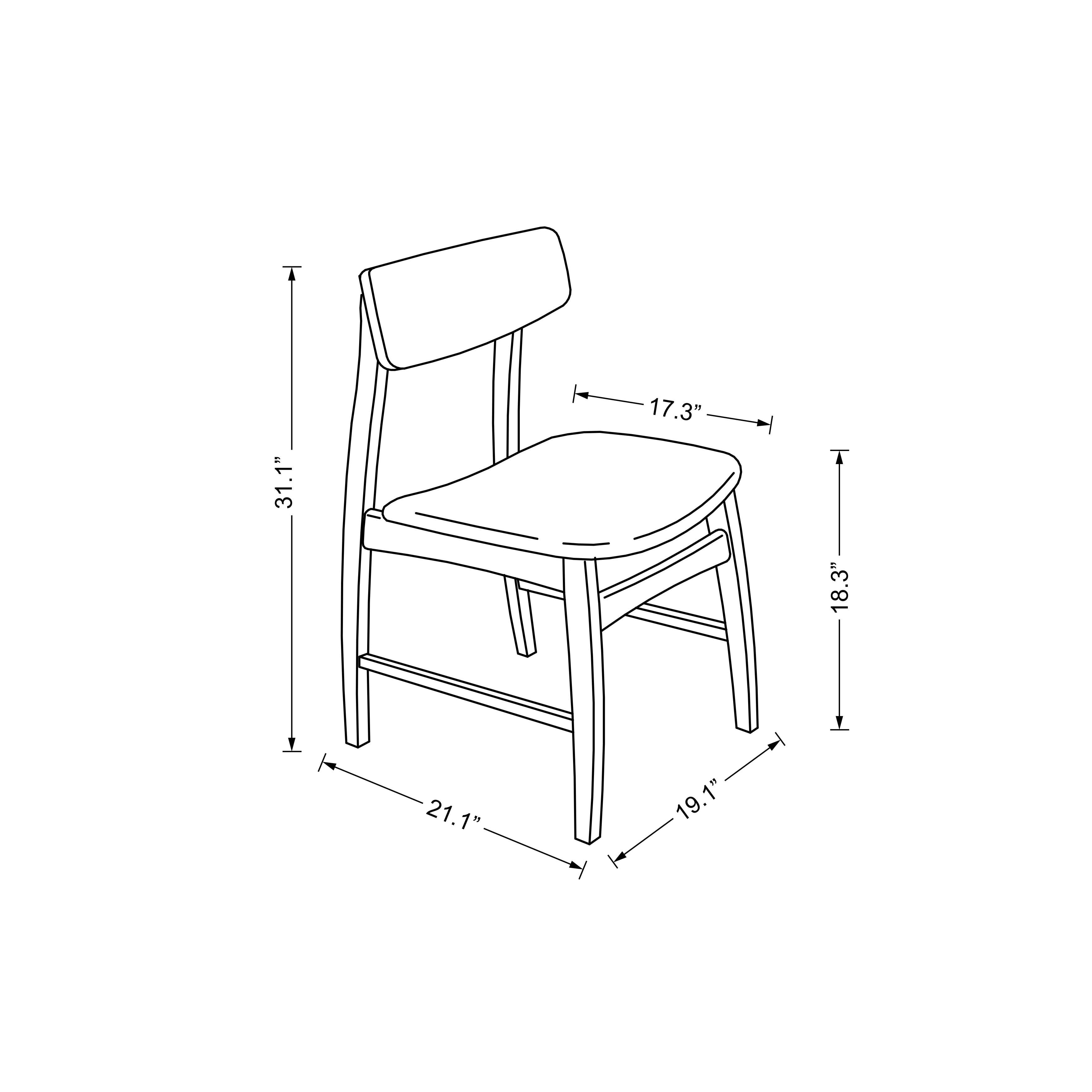 Chanel Dining Chair (Set of 2) - Walnut/Beige