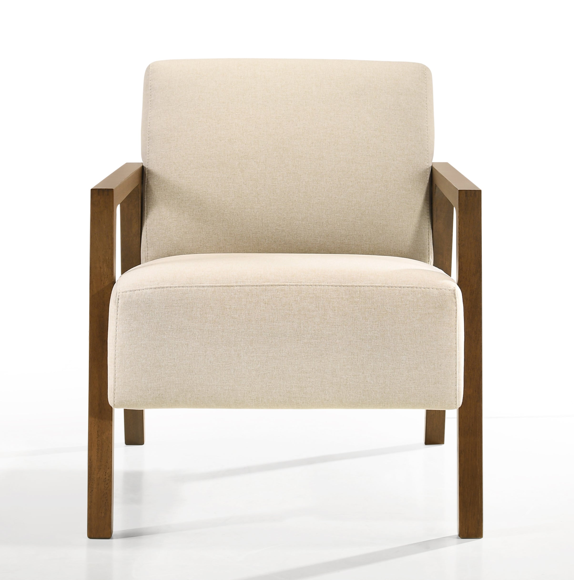 Fletcher Upholstered Lounge Accent Armchair, Beige
