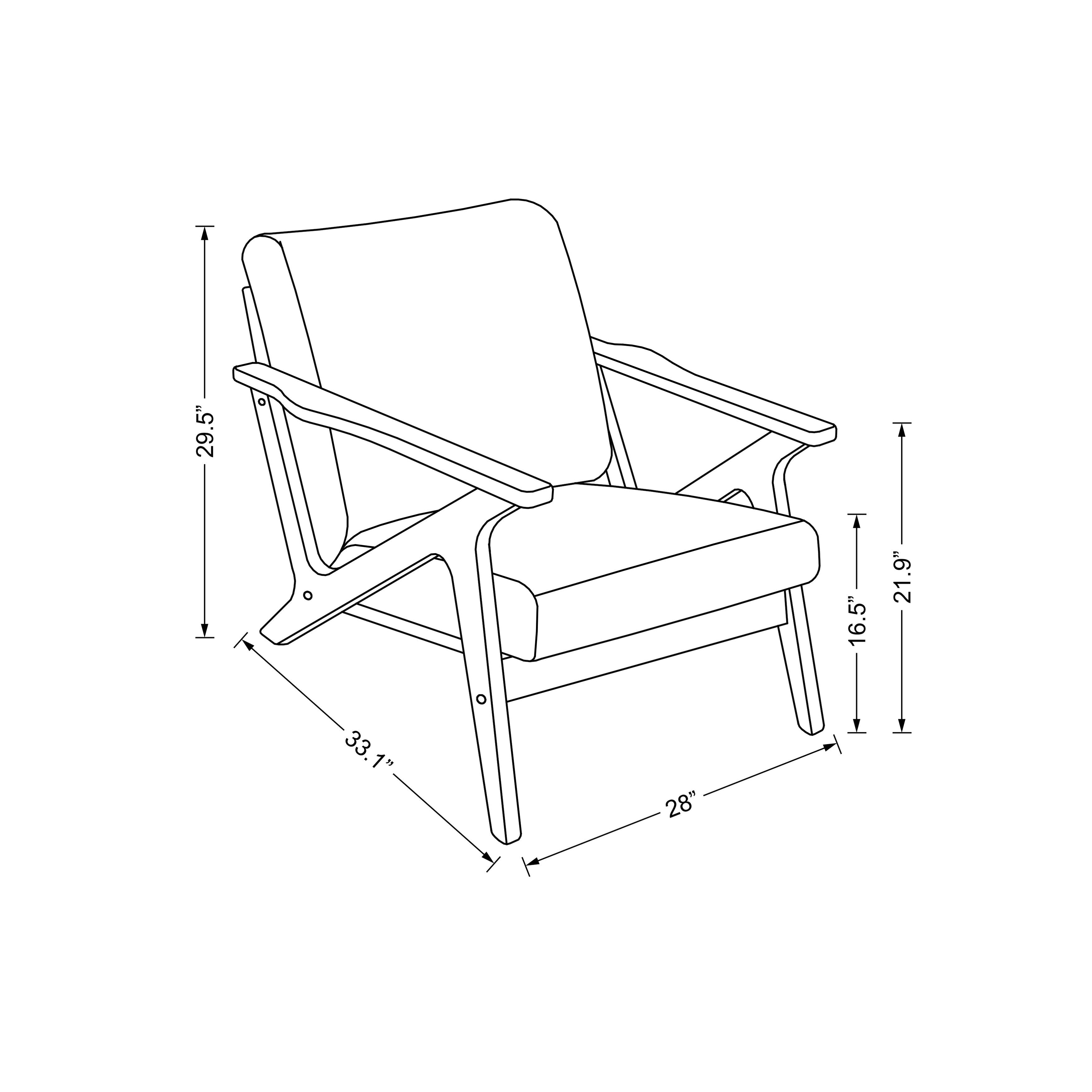 Zola Upholstered Accent Armchair - Beige/Walnut
