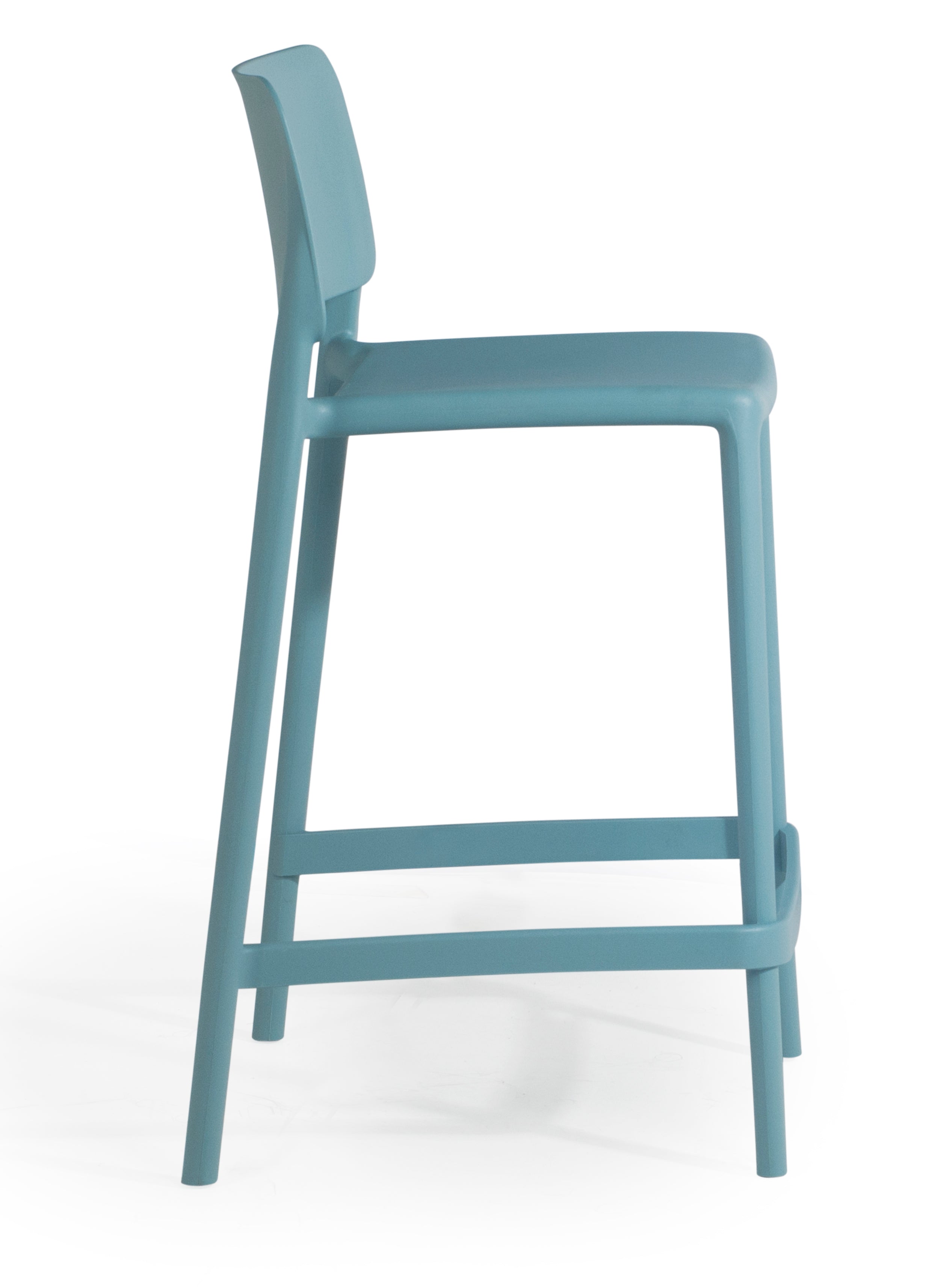 Cleo Plastic Stackable Counter Height Bar Stool in Blue - (Set of 2)