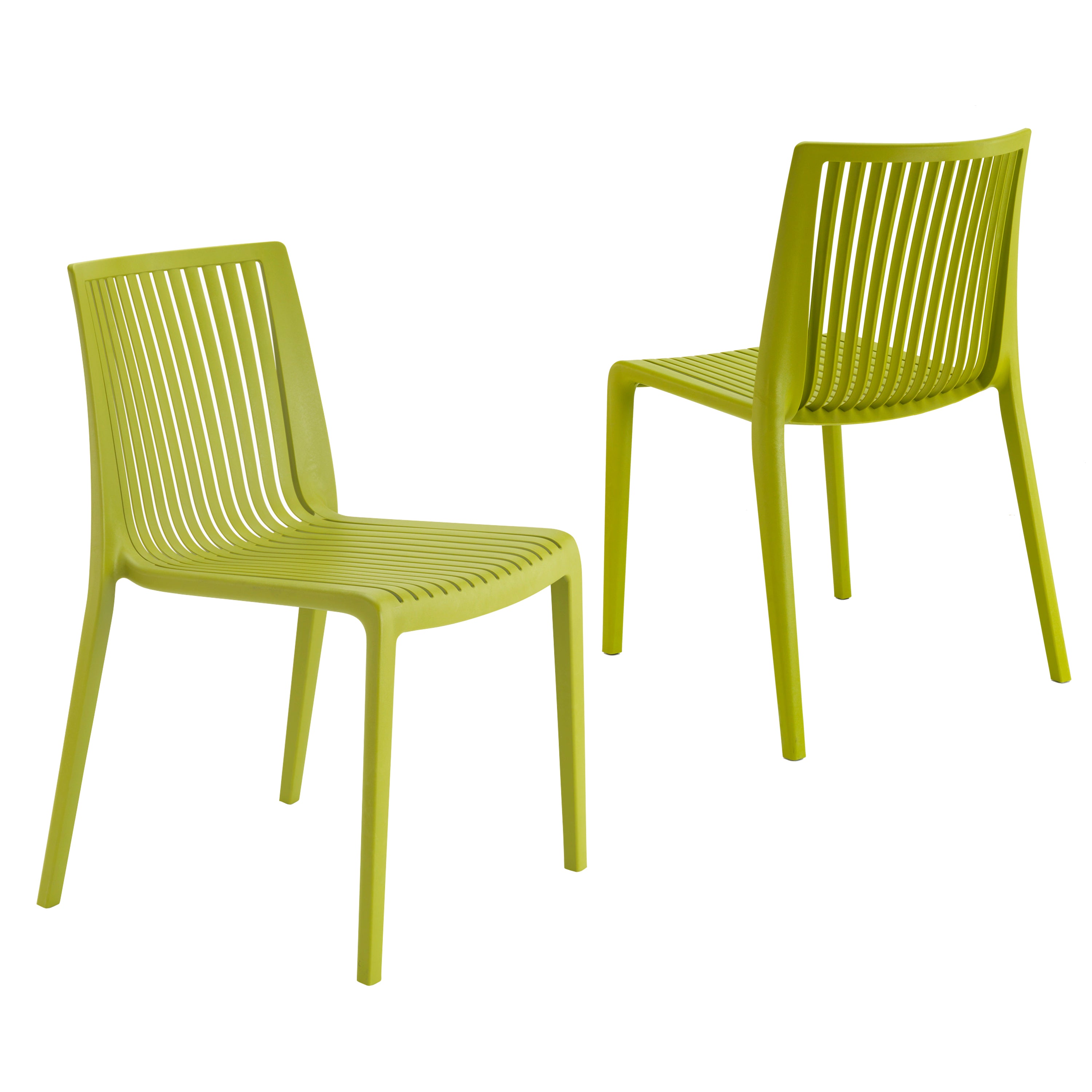 Nox Patio Stackable Dining Chair in Green - (Set of 2)