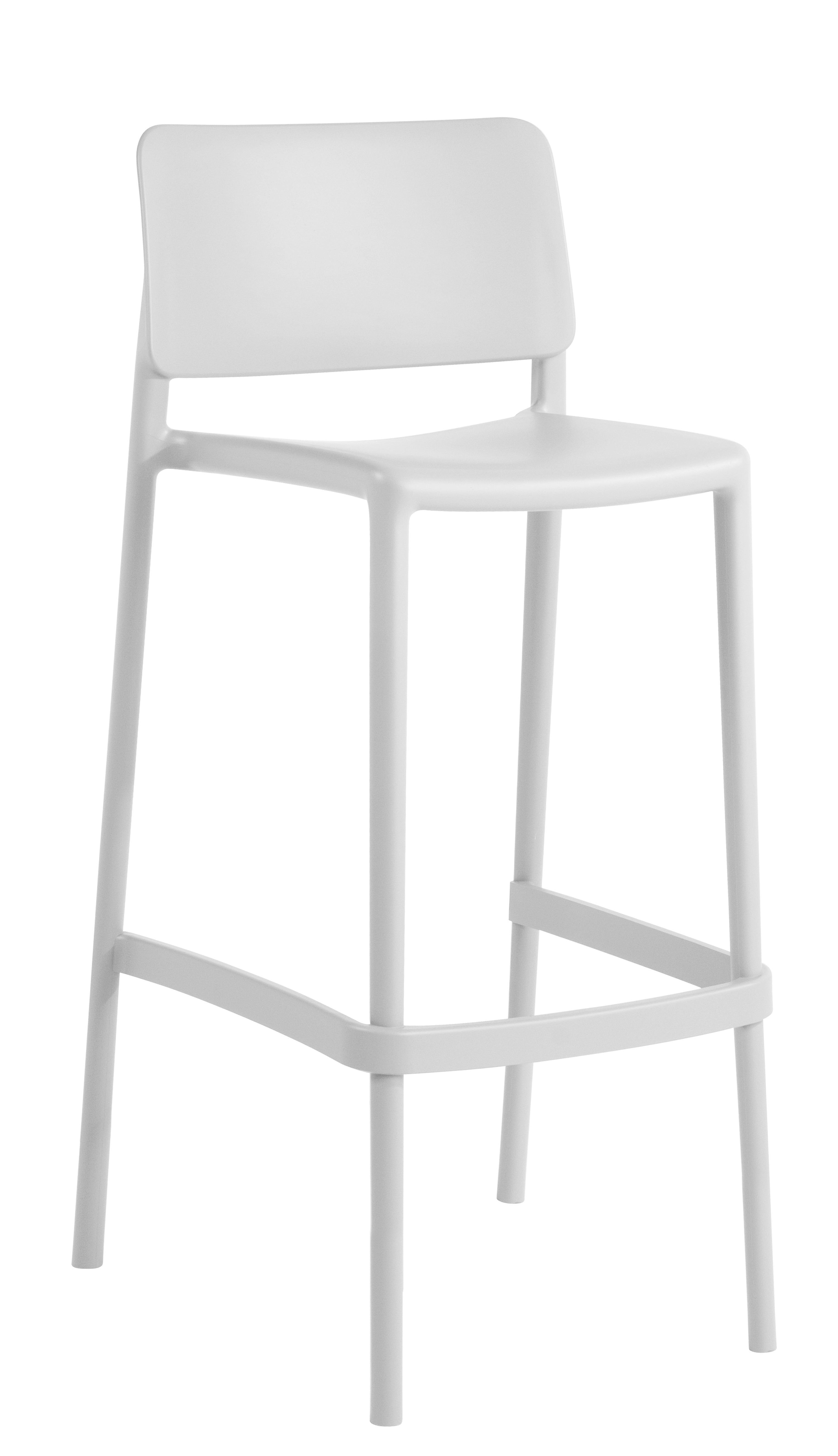 Cleo Patio Plastic Stackable Bar Height Bar Stool in White - (Set of 2)