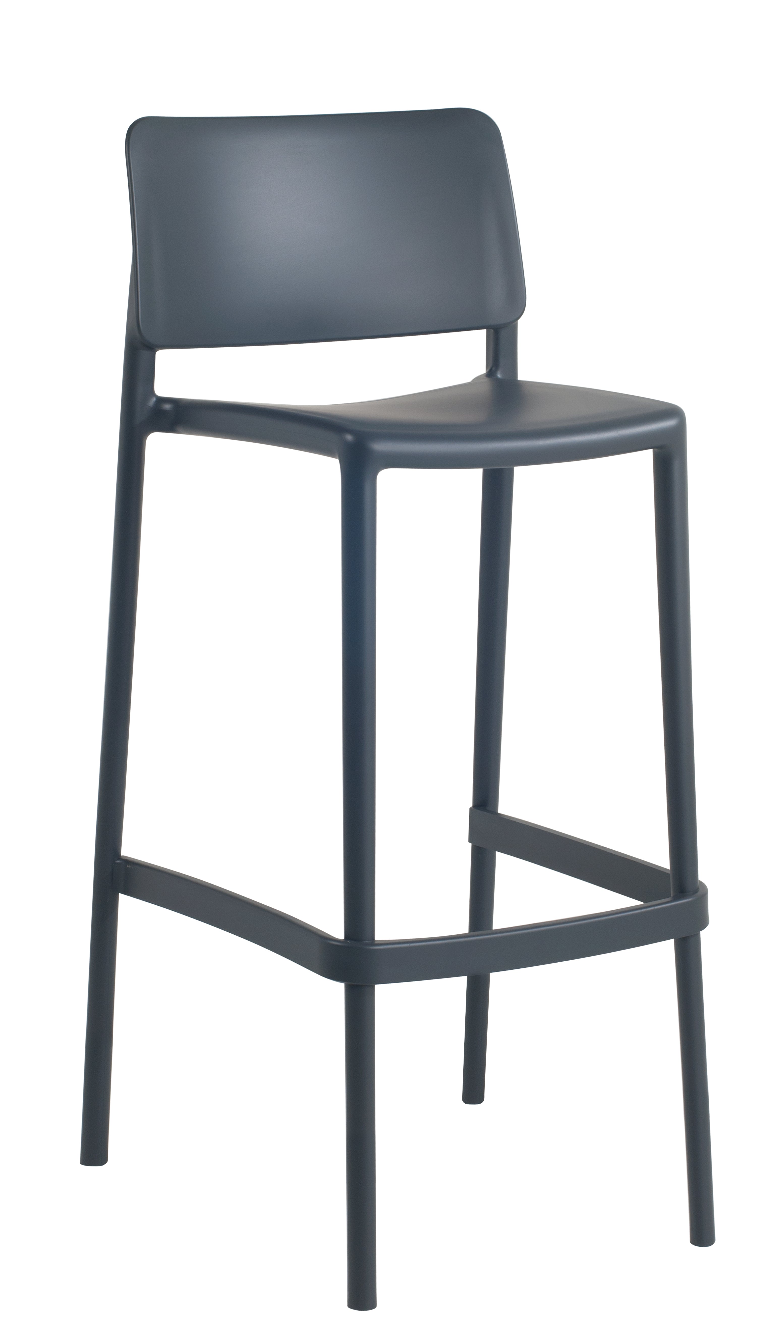 Cleo Patio Plastic Stackable Bar Height Bar Stool in Anthracite Black - (Set of 2)