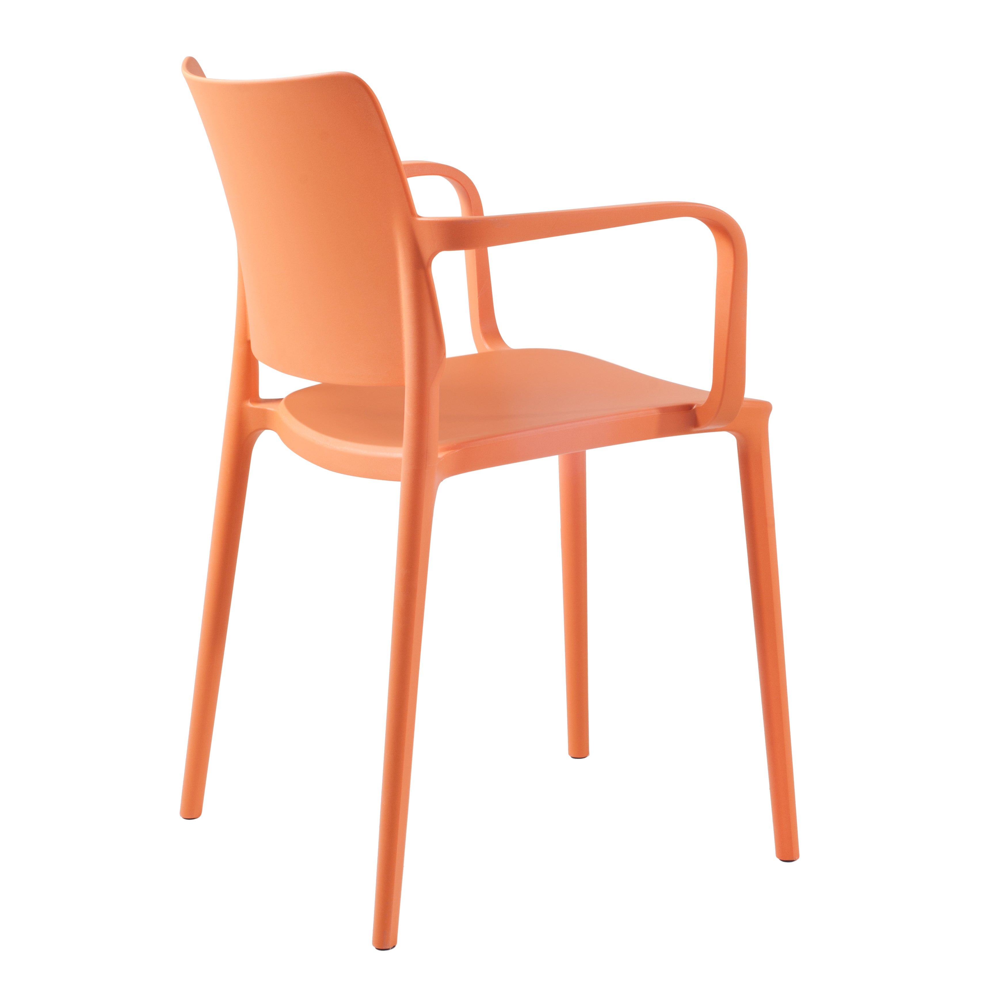 Cleo Arm Patio Dining Chair in Orange - (Set of 2)