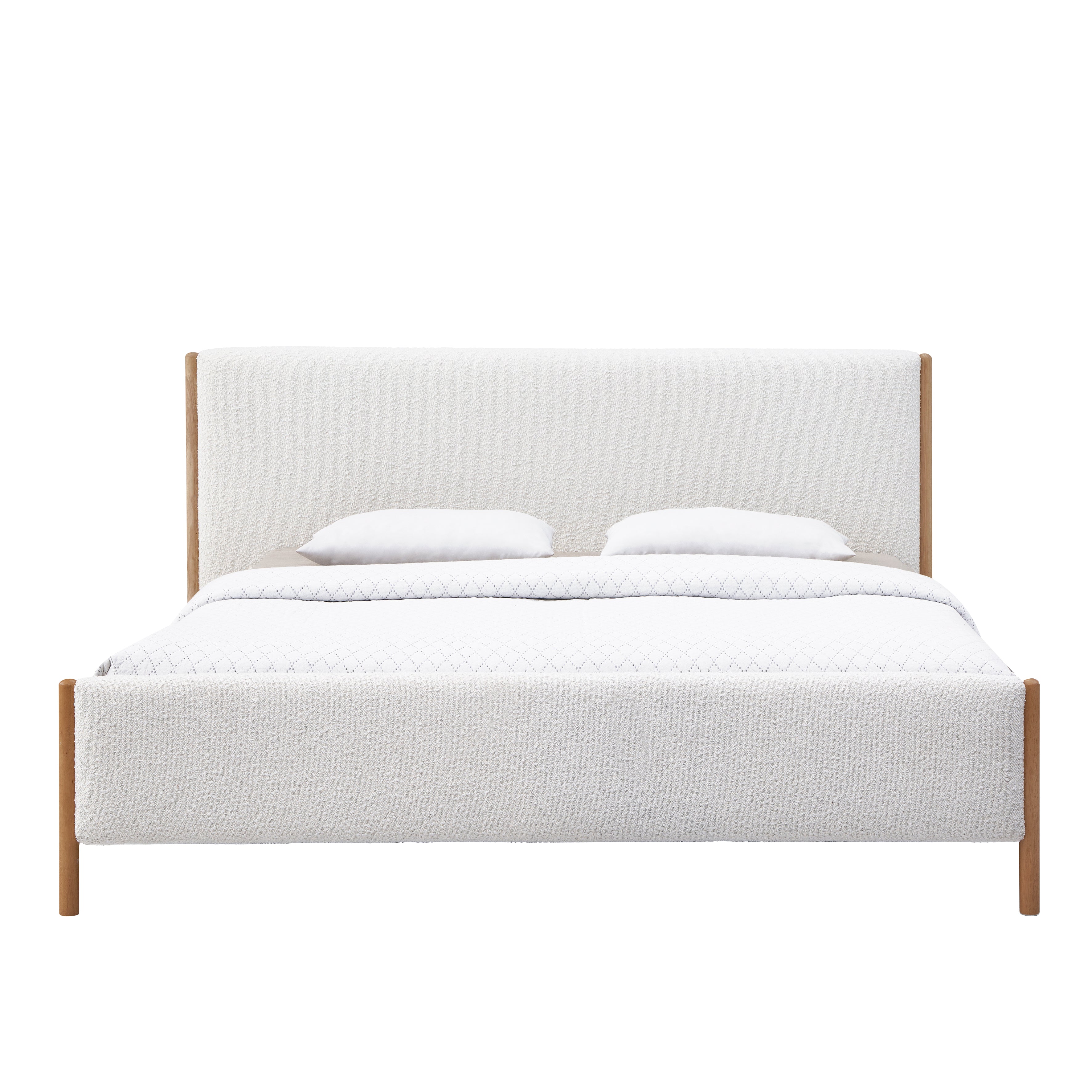 【2024年】もらって嬉しいお歳暮 人気ランキング Liana Upholstered Platform King Bed, White Boucle Fabric トップス