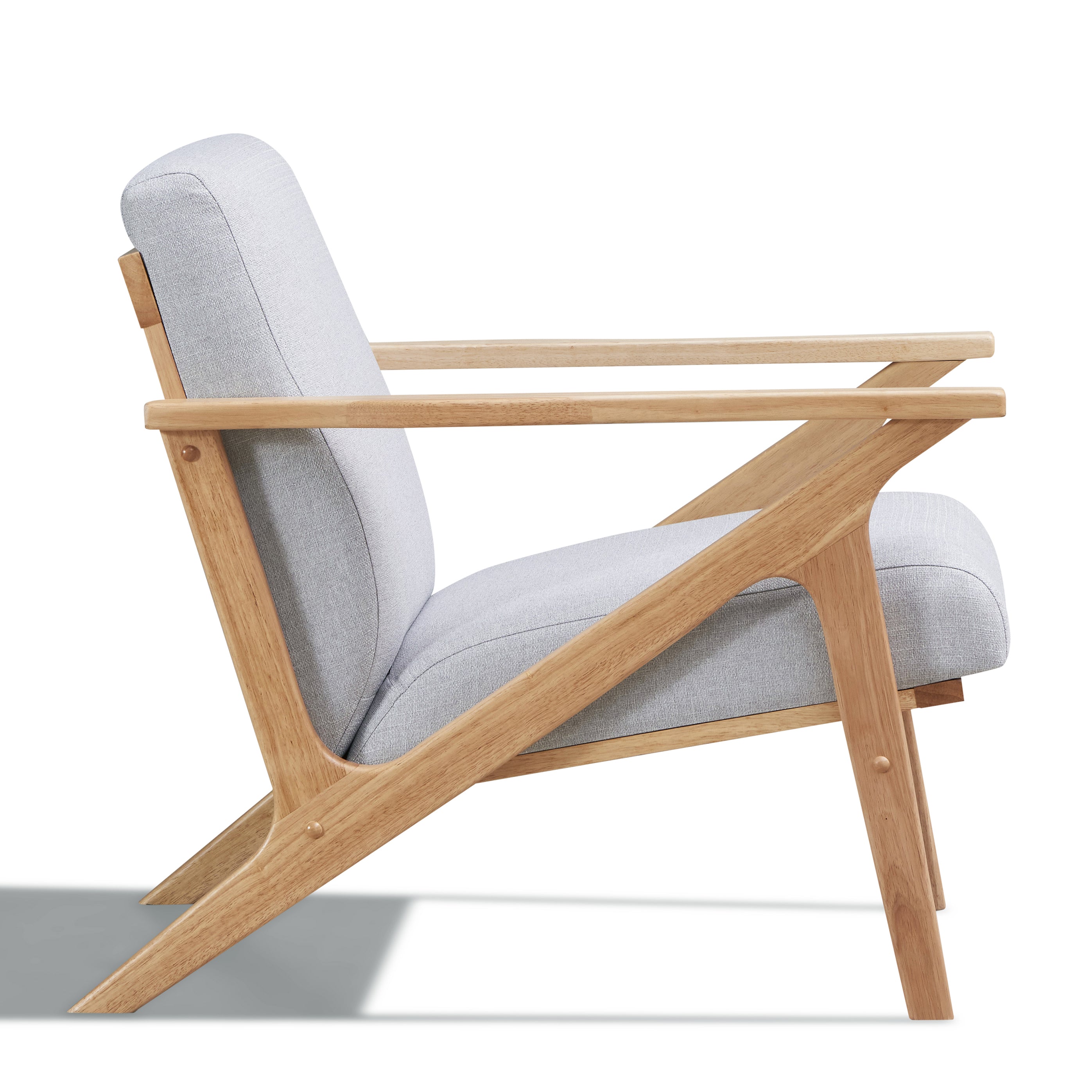 Zola Upholstered Accent Armchair - Light Gray/Oak