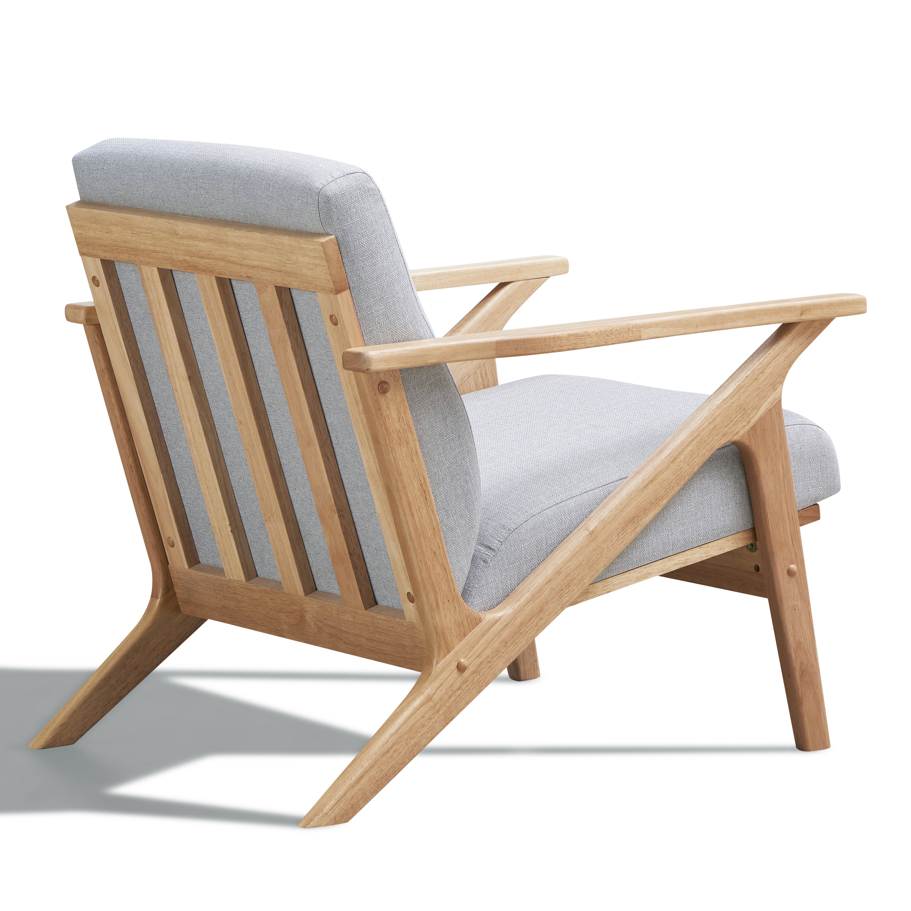 Zola Upholstered Accent Armchair - Light Gray/Oak