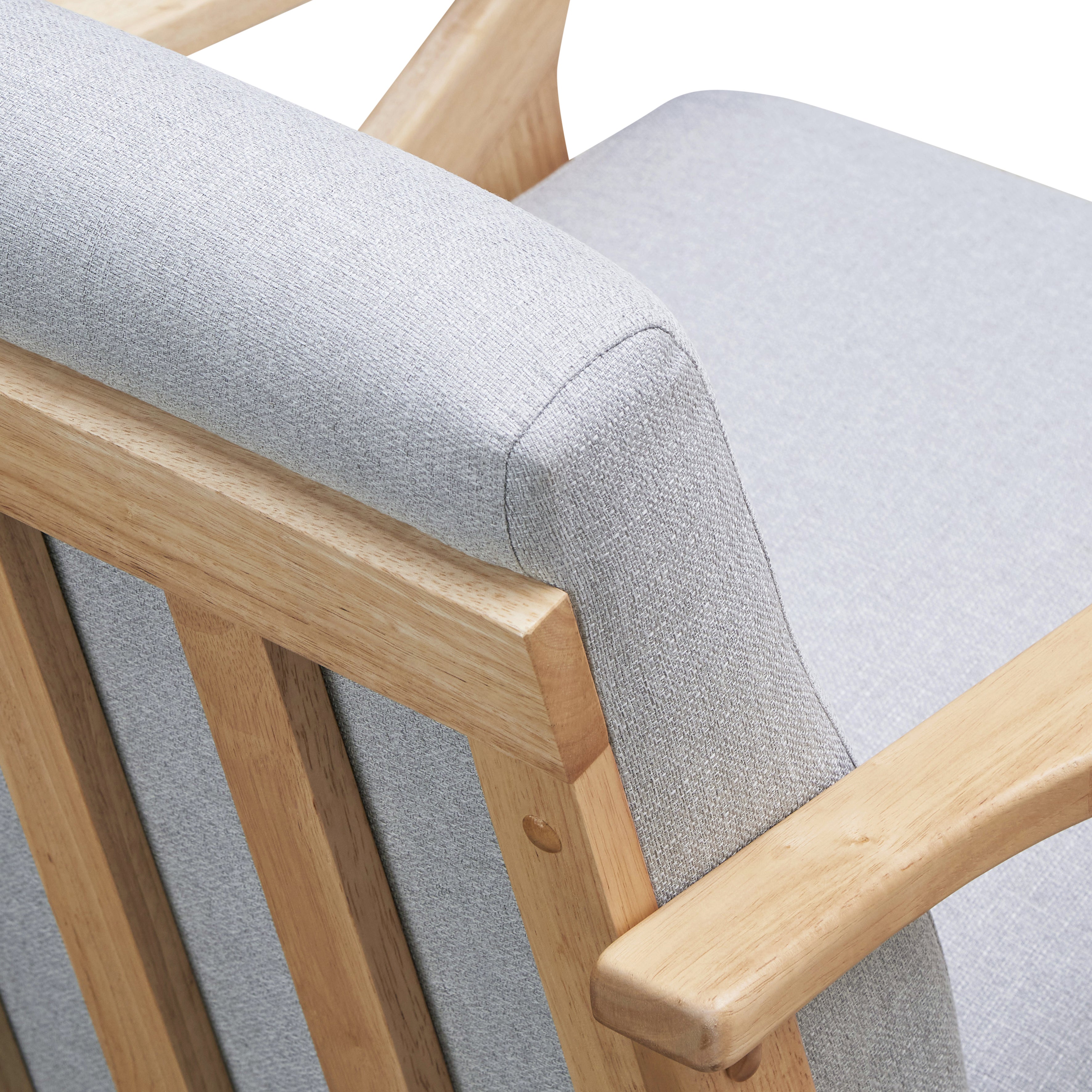 Zola Upholstered Accent Armchair - Light Gray/Oak