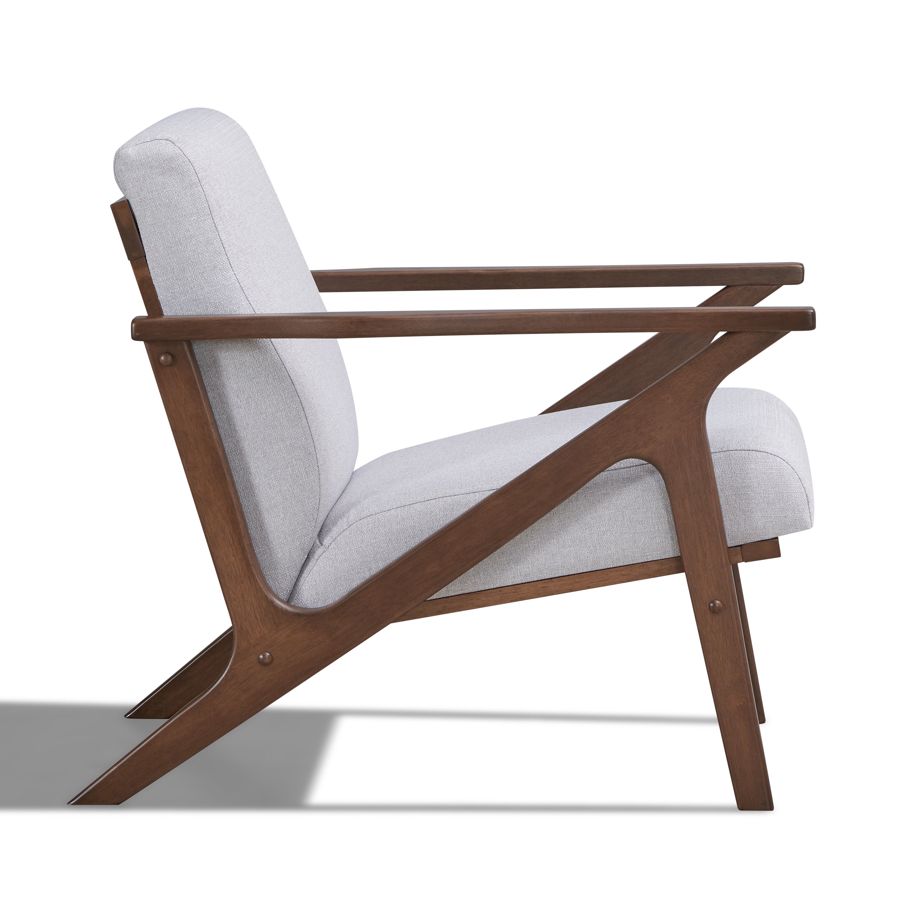 Zola Upholstered Accent Armchair - Light Gray/Walnut