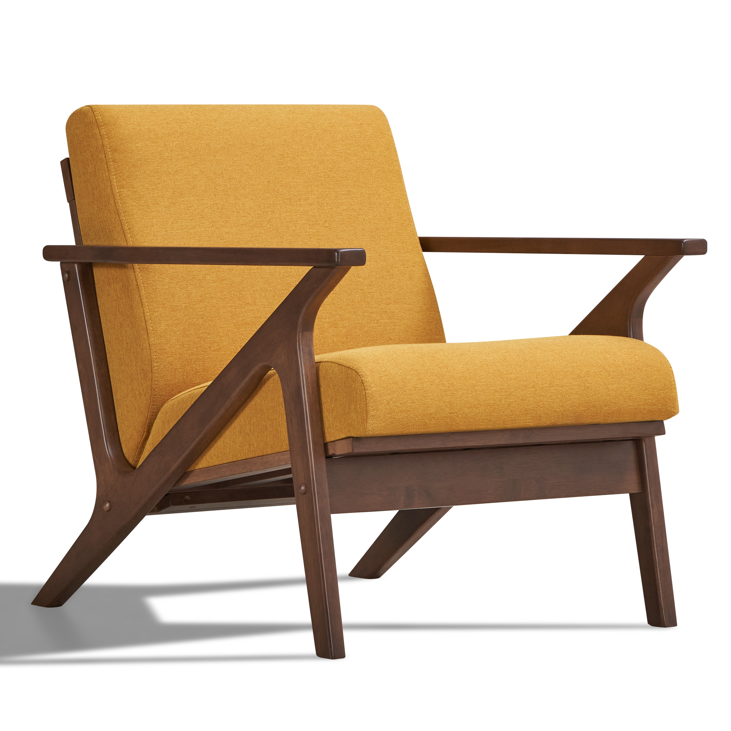 Zola Upholstered Accent Armchair Mustard Omax Decor