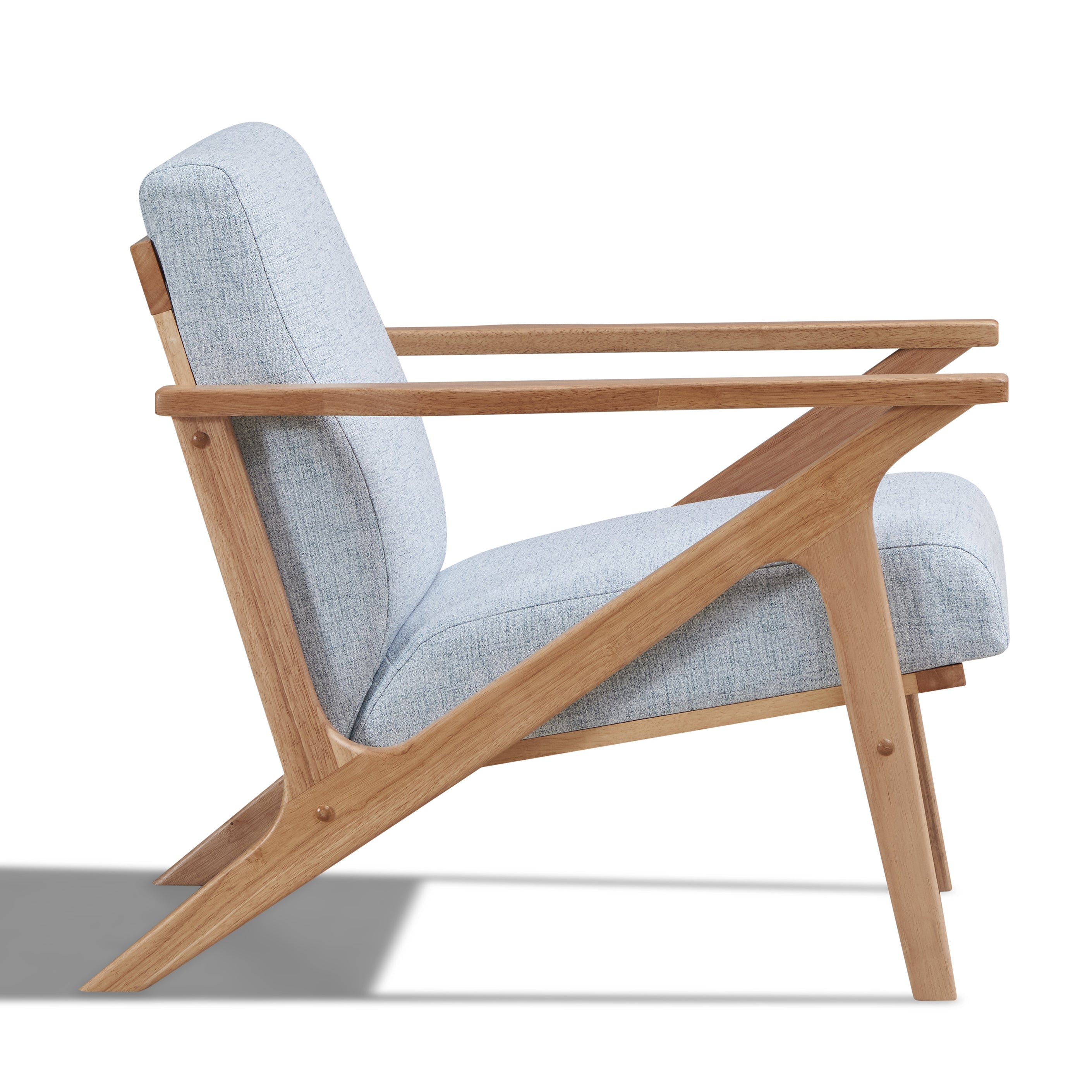 Zola Upholstered Accent Armchair - Light Blue/Oak