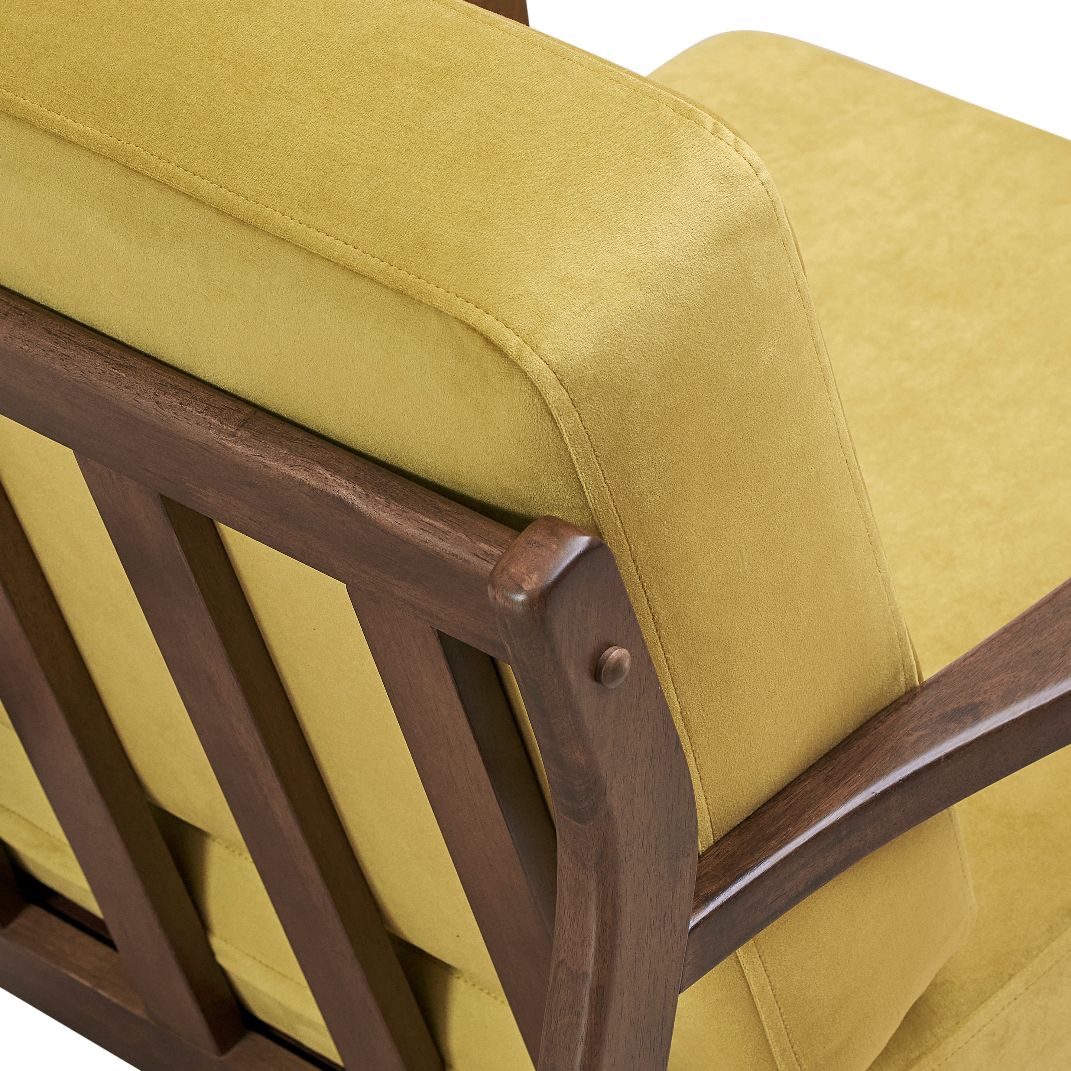 Jasper Upholstered Accent Armchair, Gold Velvet