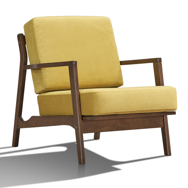 Jasper Upholstered Accent Armchair, Gold Velvet