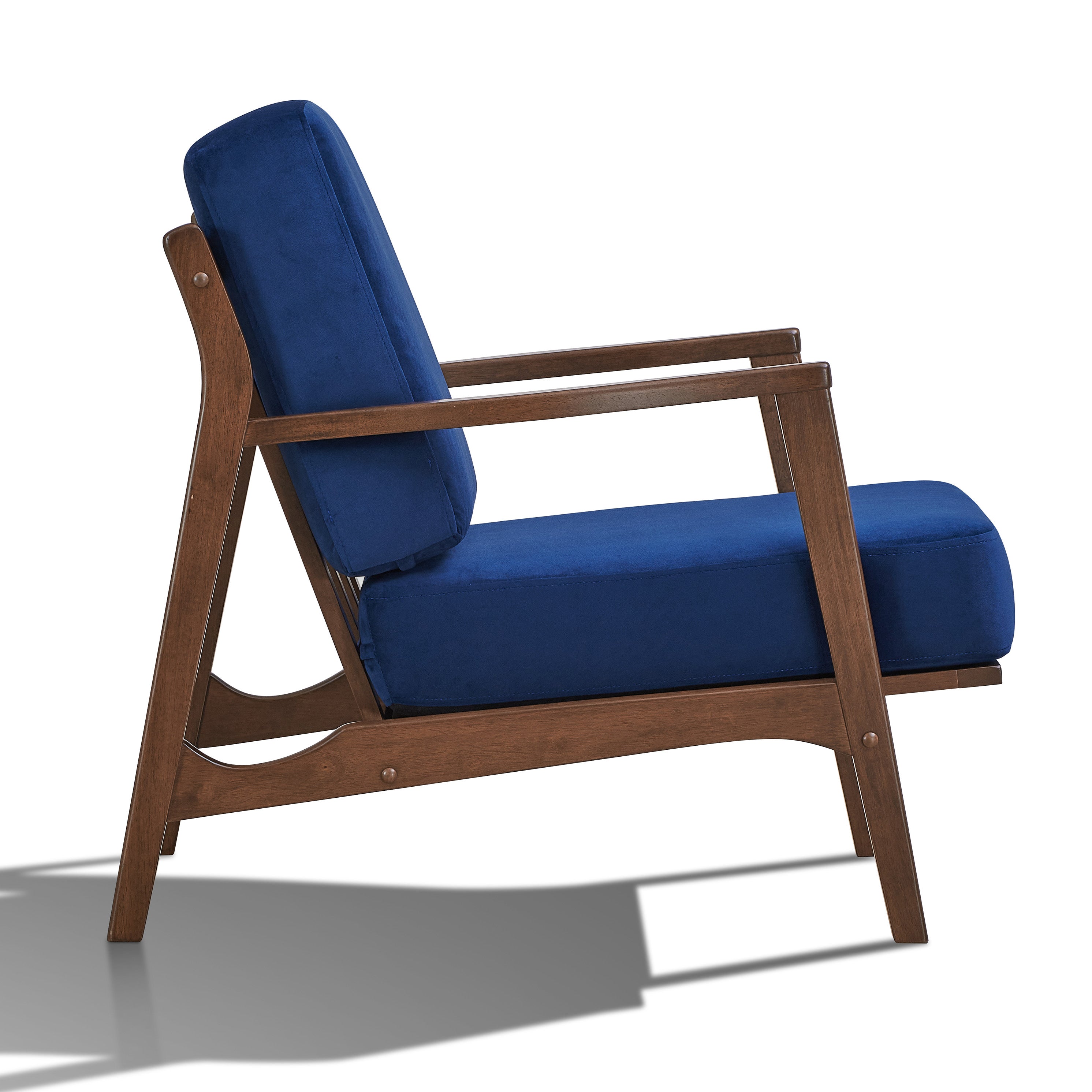 Jasper Upholstered Accent Armchair, Blue Velvet