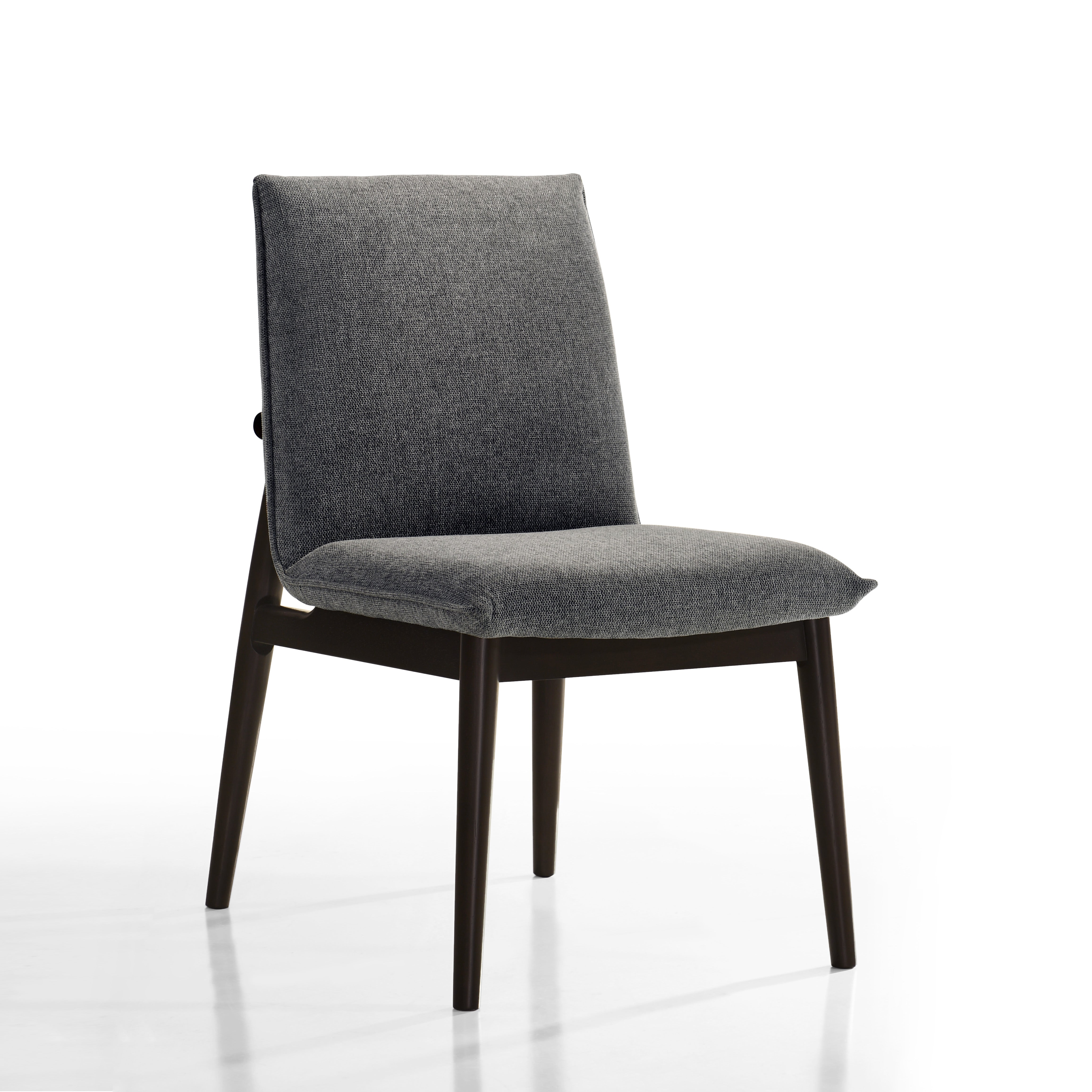 Jean Solid Wood Upholstered Dining Chairs, Gray (Set of 2)