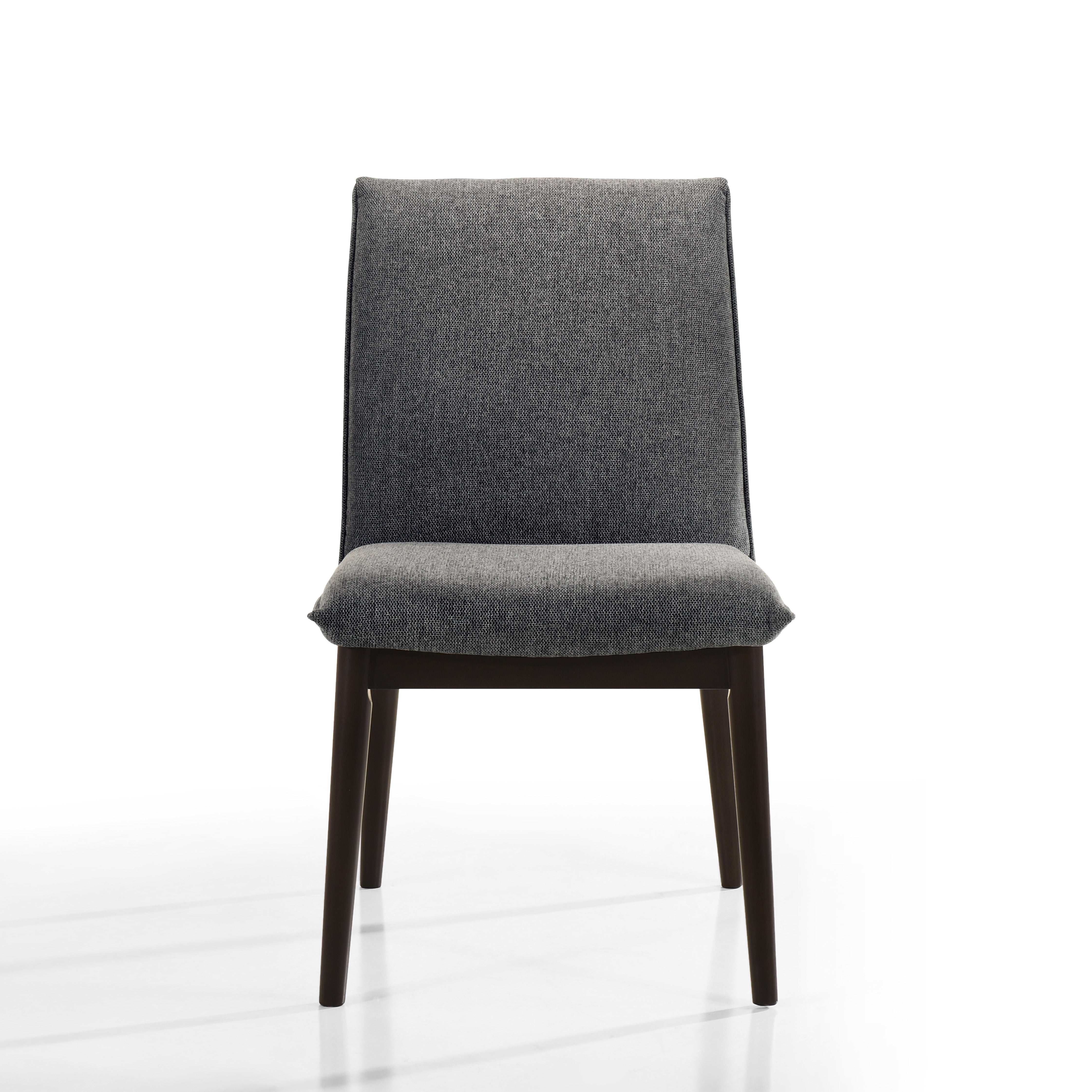 Jean Solid Wood Upholstered Dining Chairs, Gray (Set of 2)