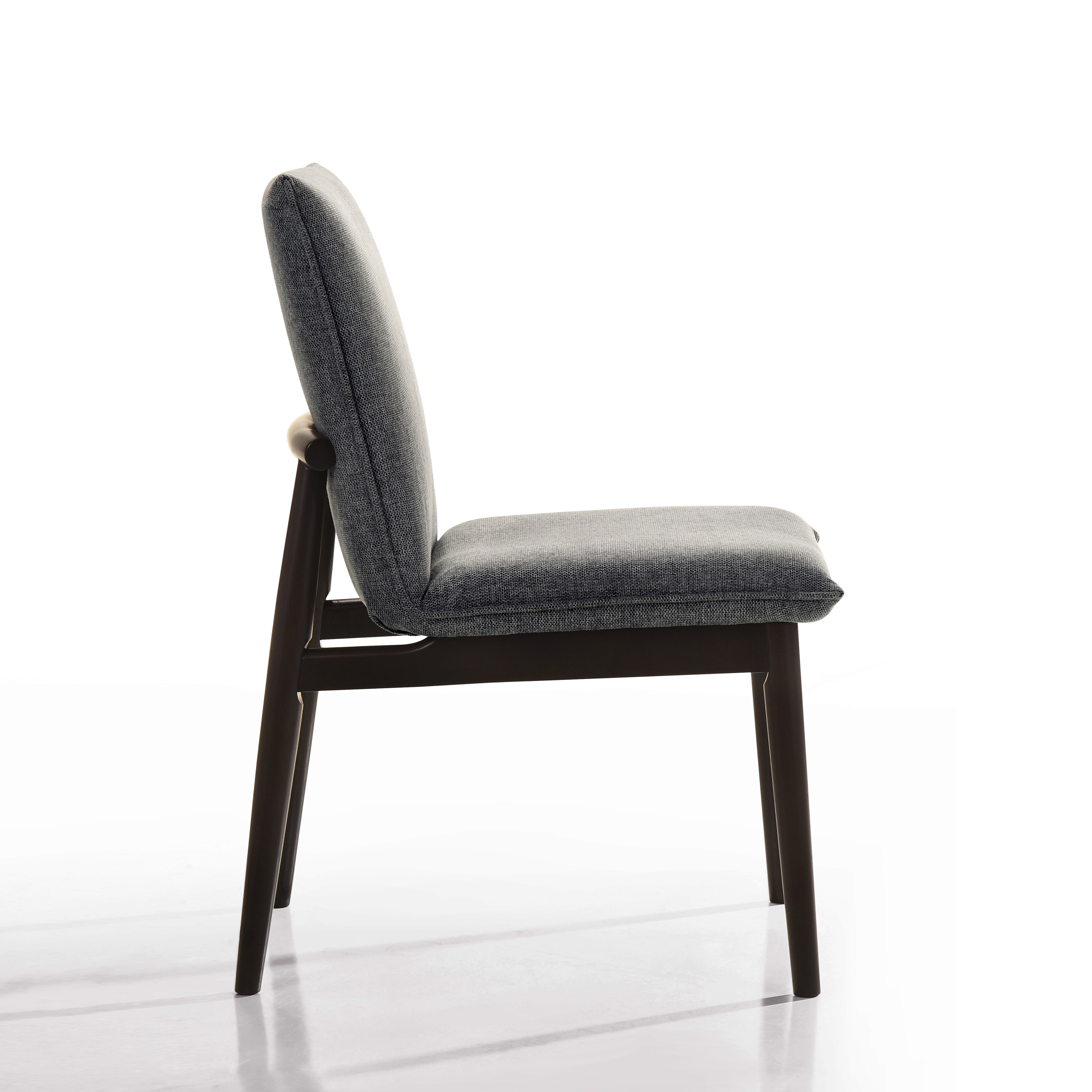 Jean Solid Wood Upholstered Dining Chairs, Gray (Set of 2)