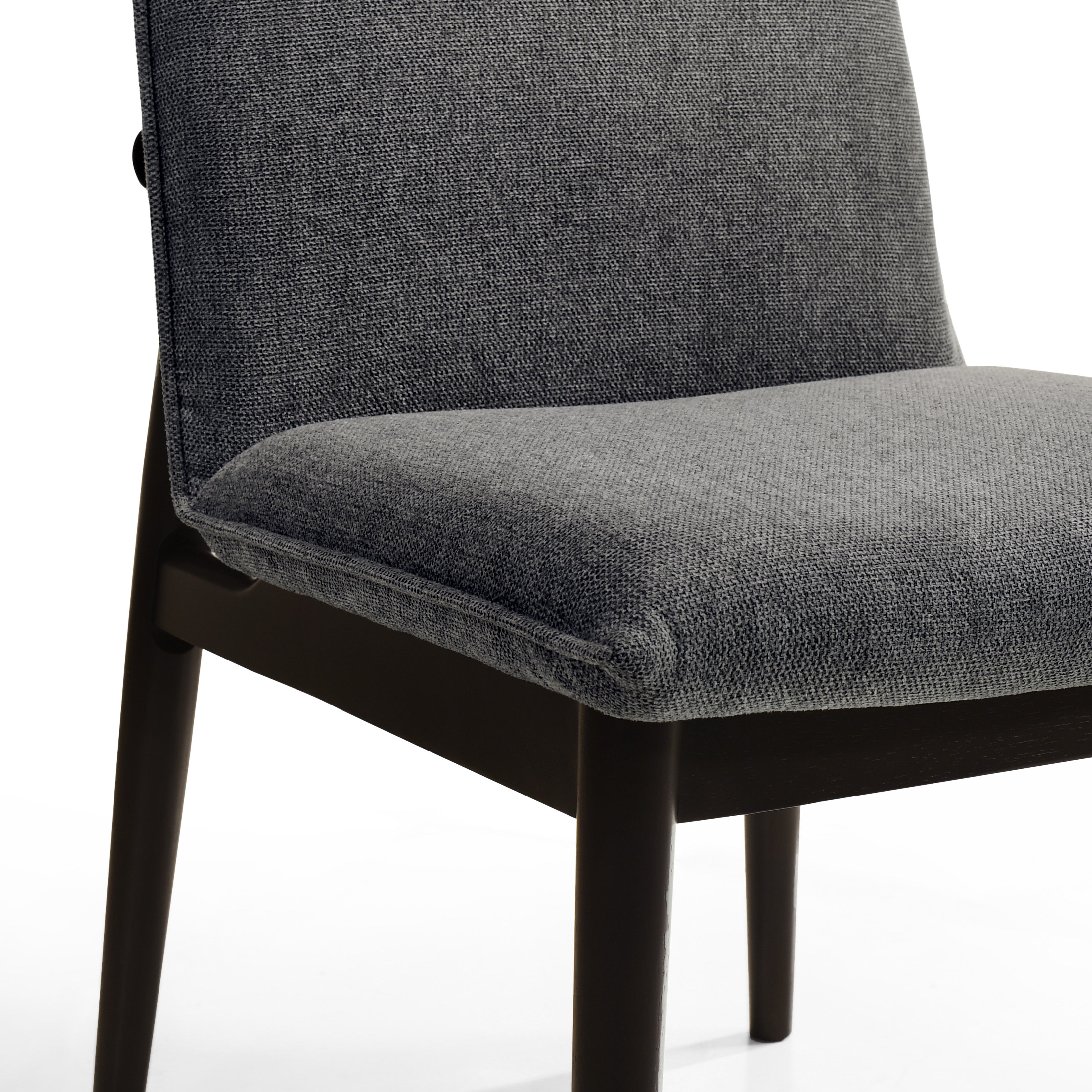 Jean Solid Wood Upholstered Dining Chairs, Gray (Set of 2)