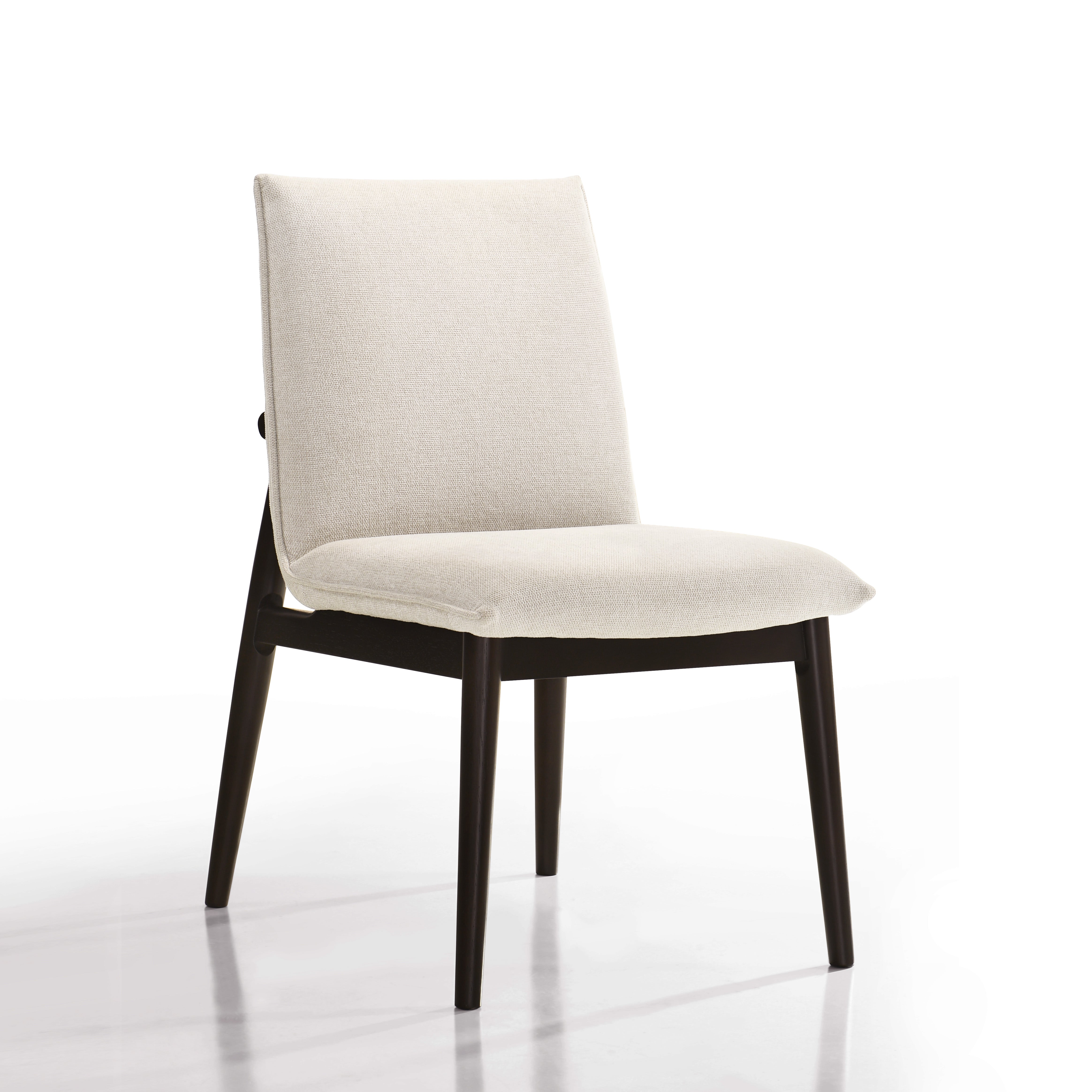 Jean Solid Wood Upholstered Dining Chairs, Oatmeal (Set of 2)
