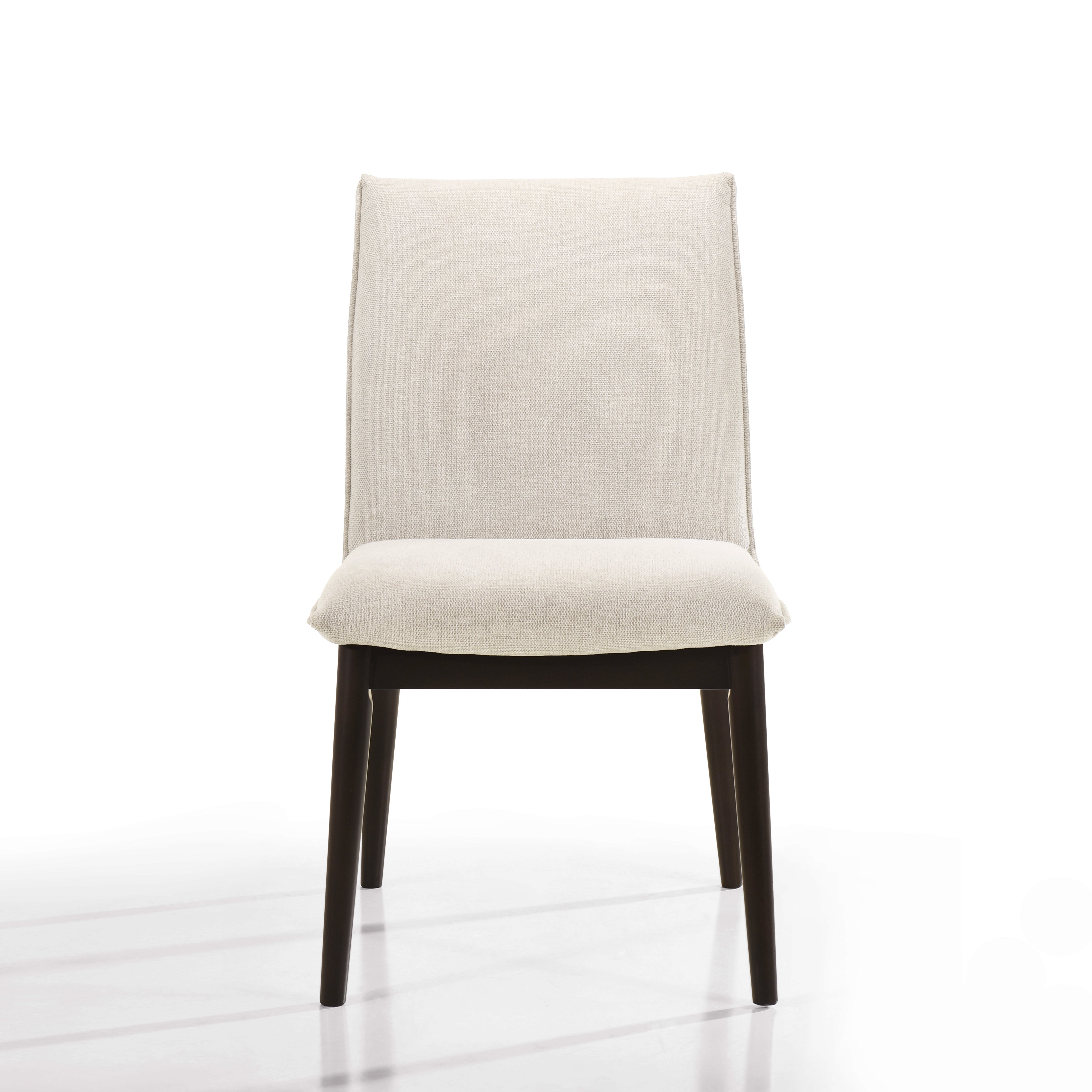 Jean Solid Wood Upholstered Dining Chairs, Oatmeal (Set of 2)