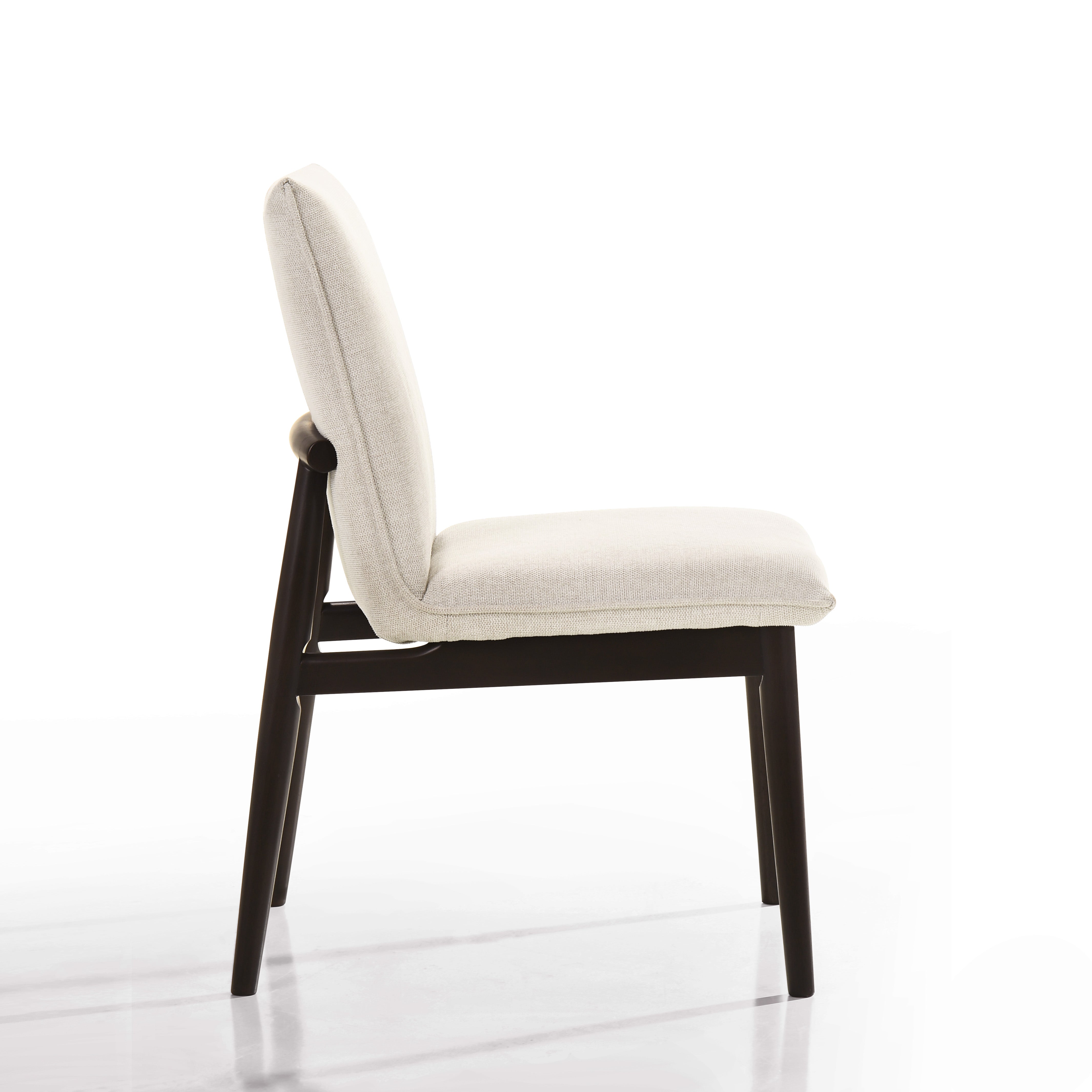 Jean Solid Wood Upholstered Dining Chairs, Oatmeal (Set of 2)