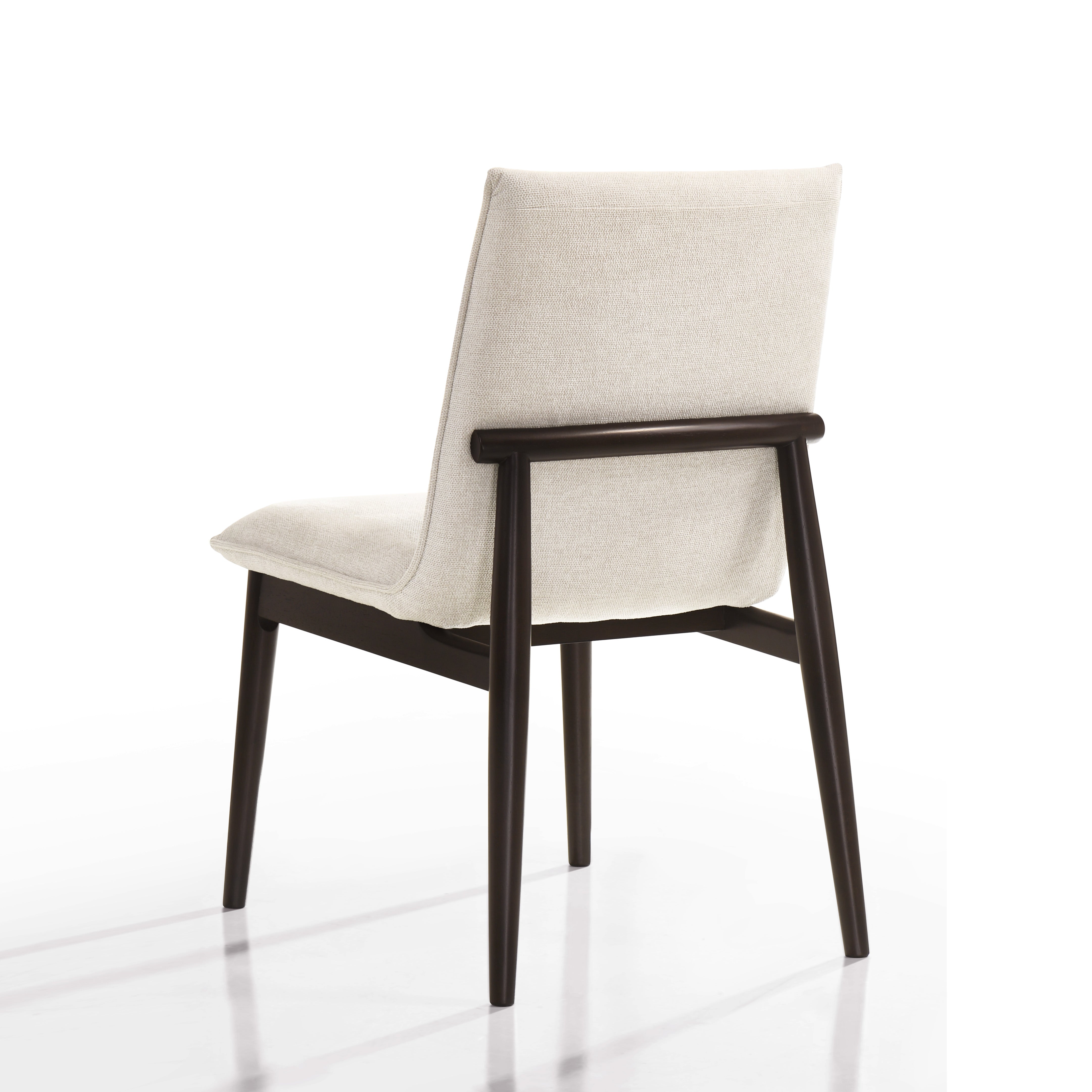 Jean Solid Wood Upholstered Dining Chairs, Oatmeal (Set of 2)