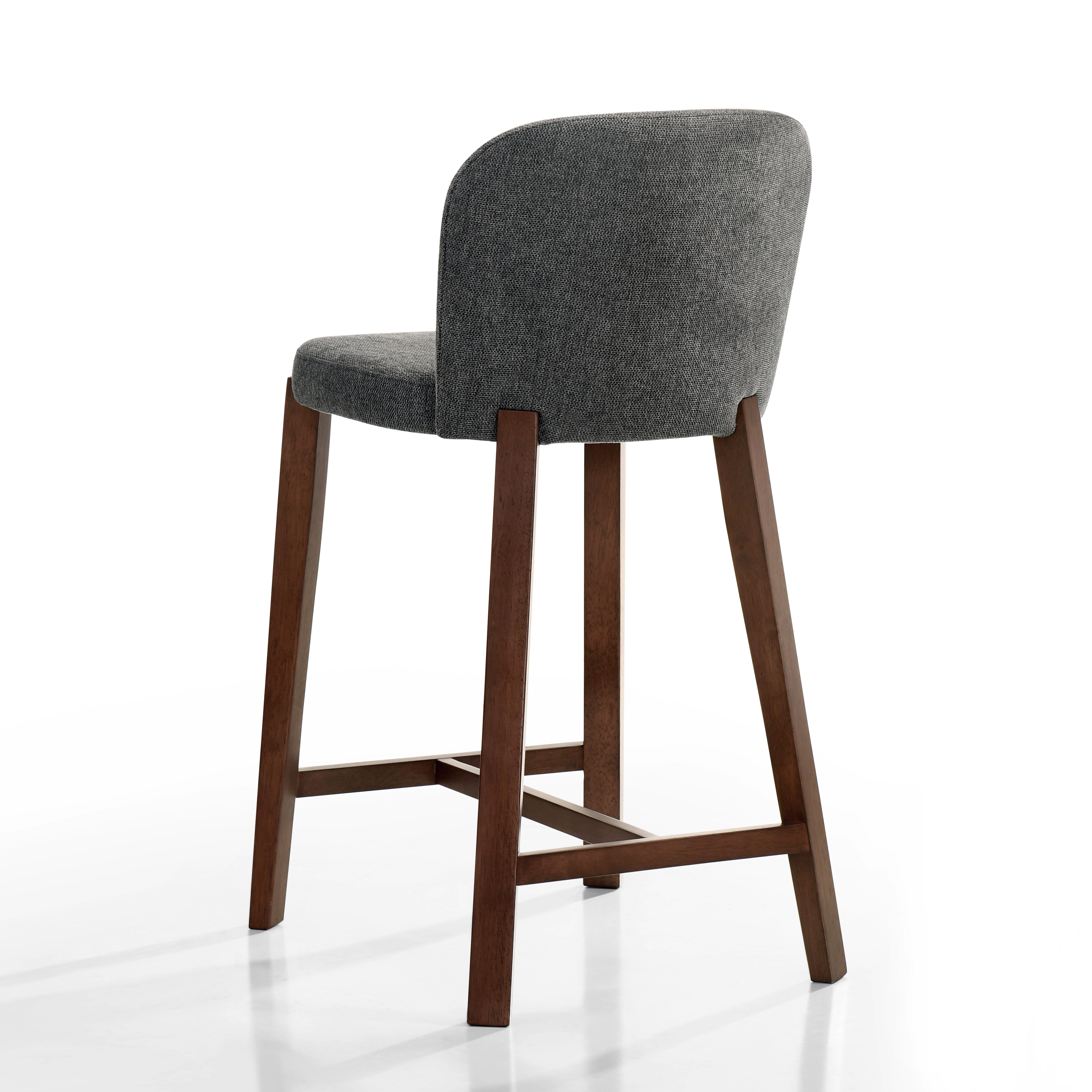 Larsen 26" Solid Wood and Fabric Counter Stool, Gray