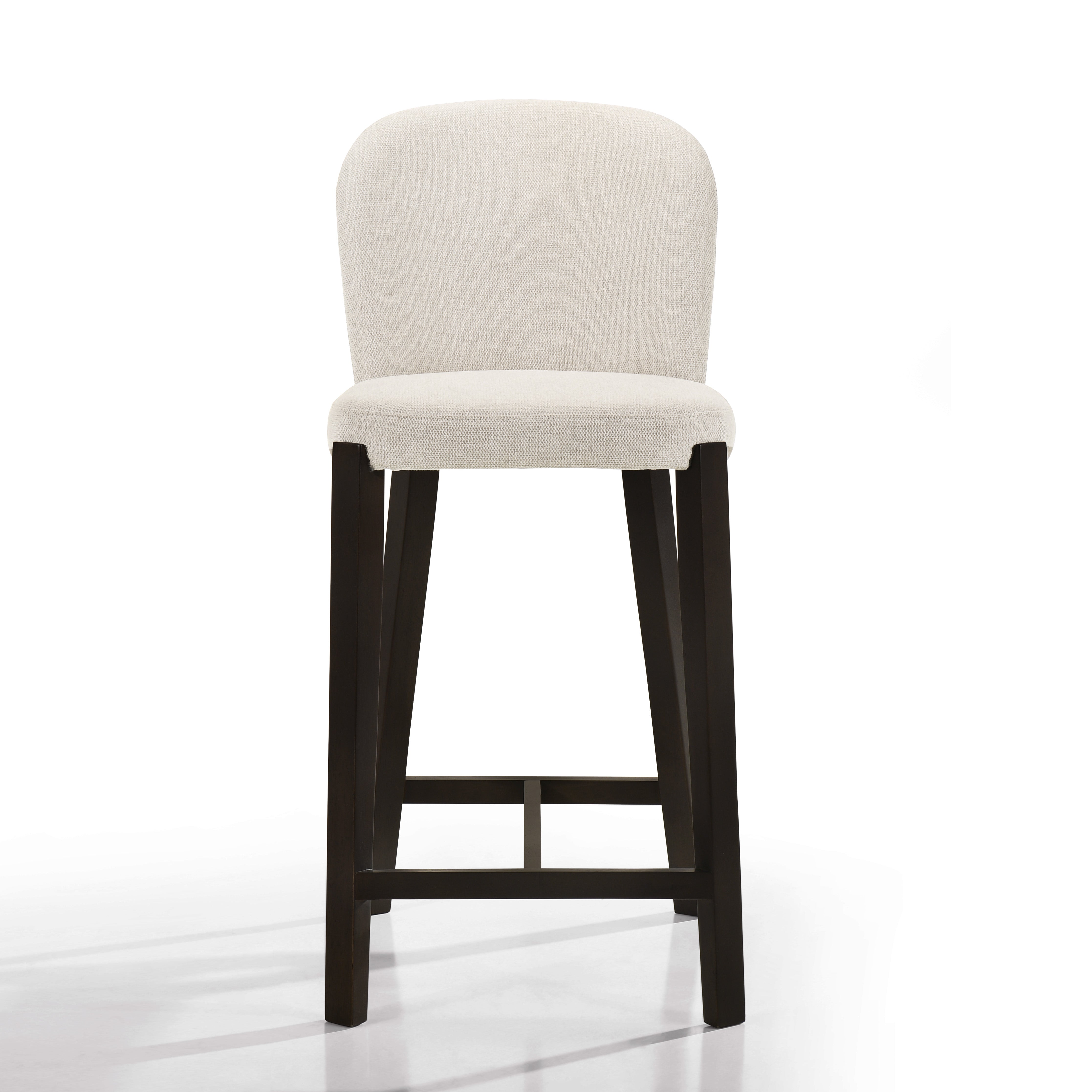 Larsen 26" Solid Wood and Fabric Counter Stool, Oatmeal Beige