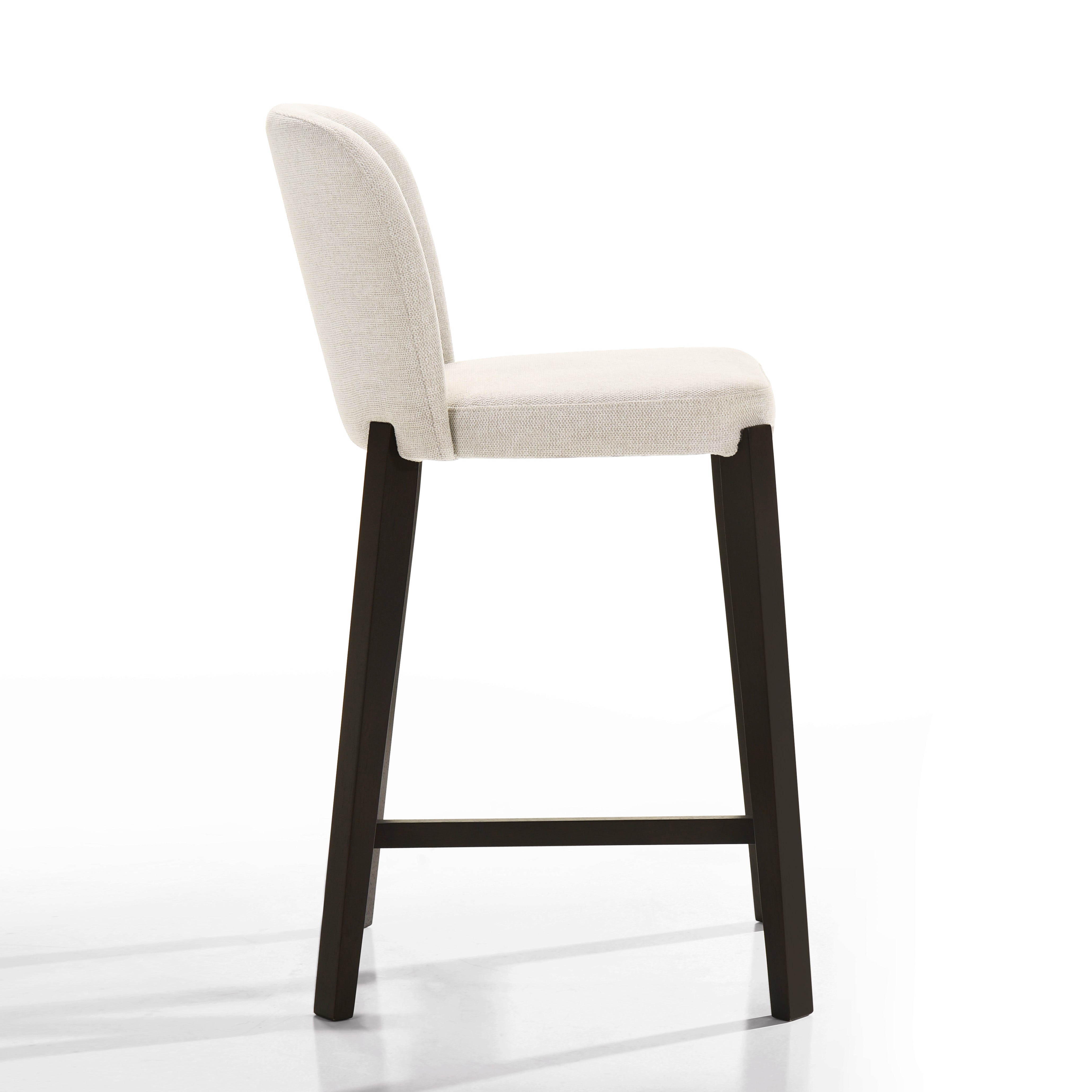 Larsen 26" Solid Wood and Fabric Counter Stool, Oatmeal Beige