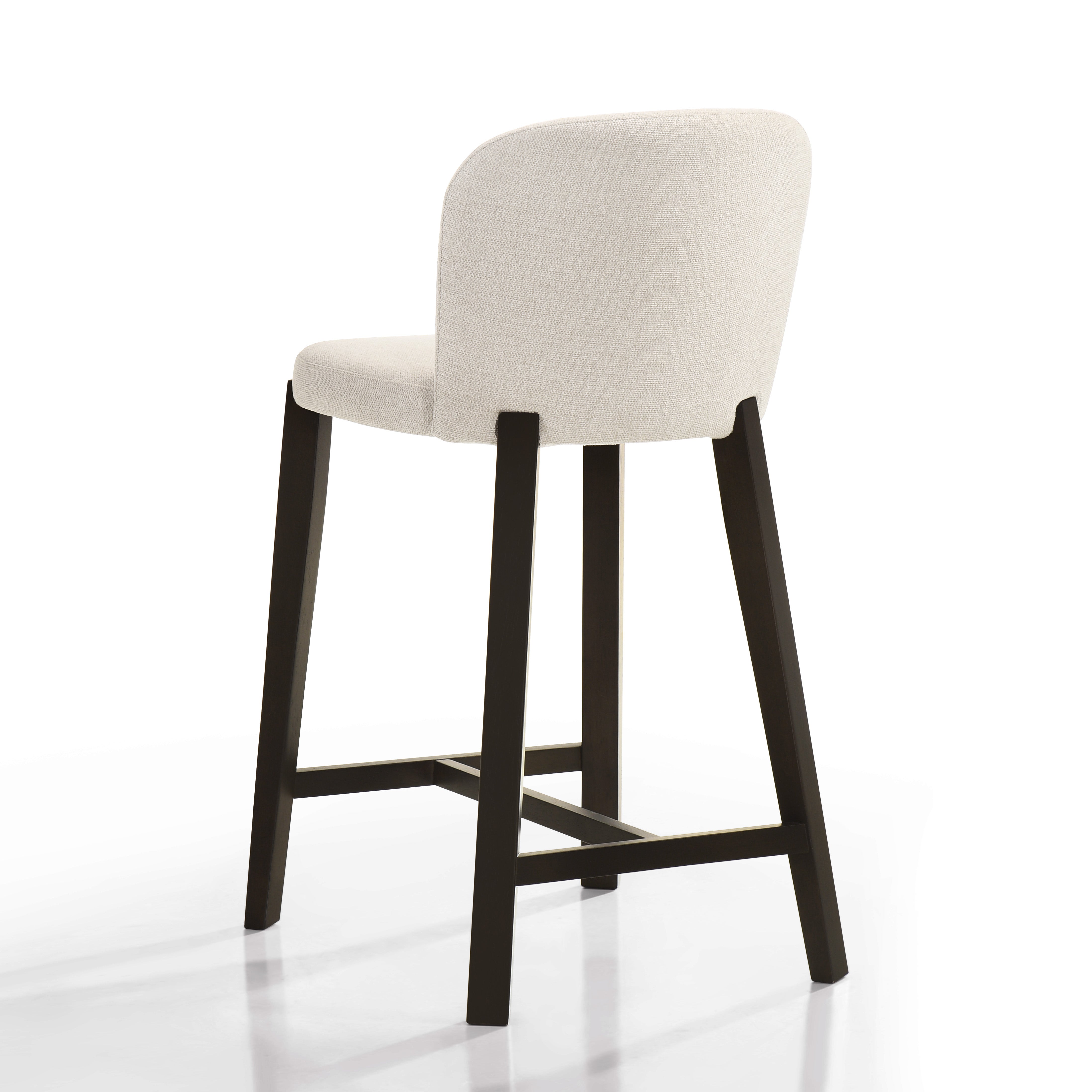 Larsen 26" Solid Wood and Fabric Counter Stool, Oatmeal Beige