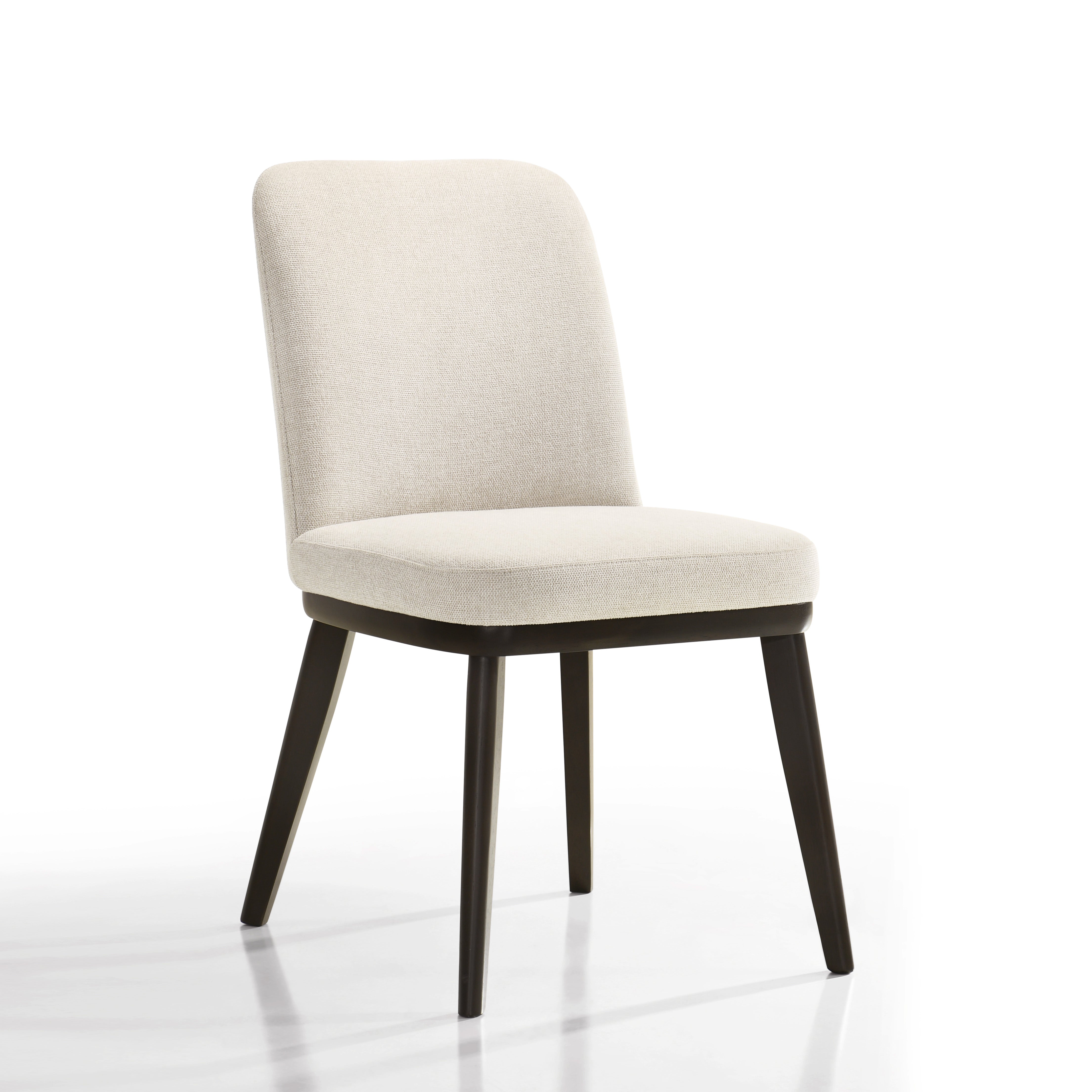 Berlin Solid Wood Upholstered Dining Chairs, Oatmeal (Set of 2)