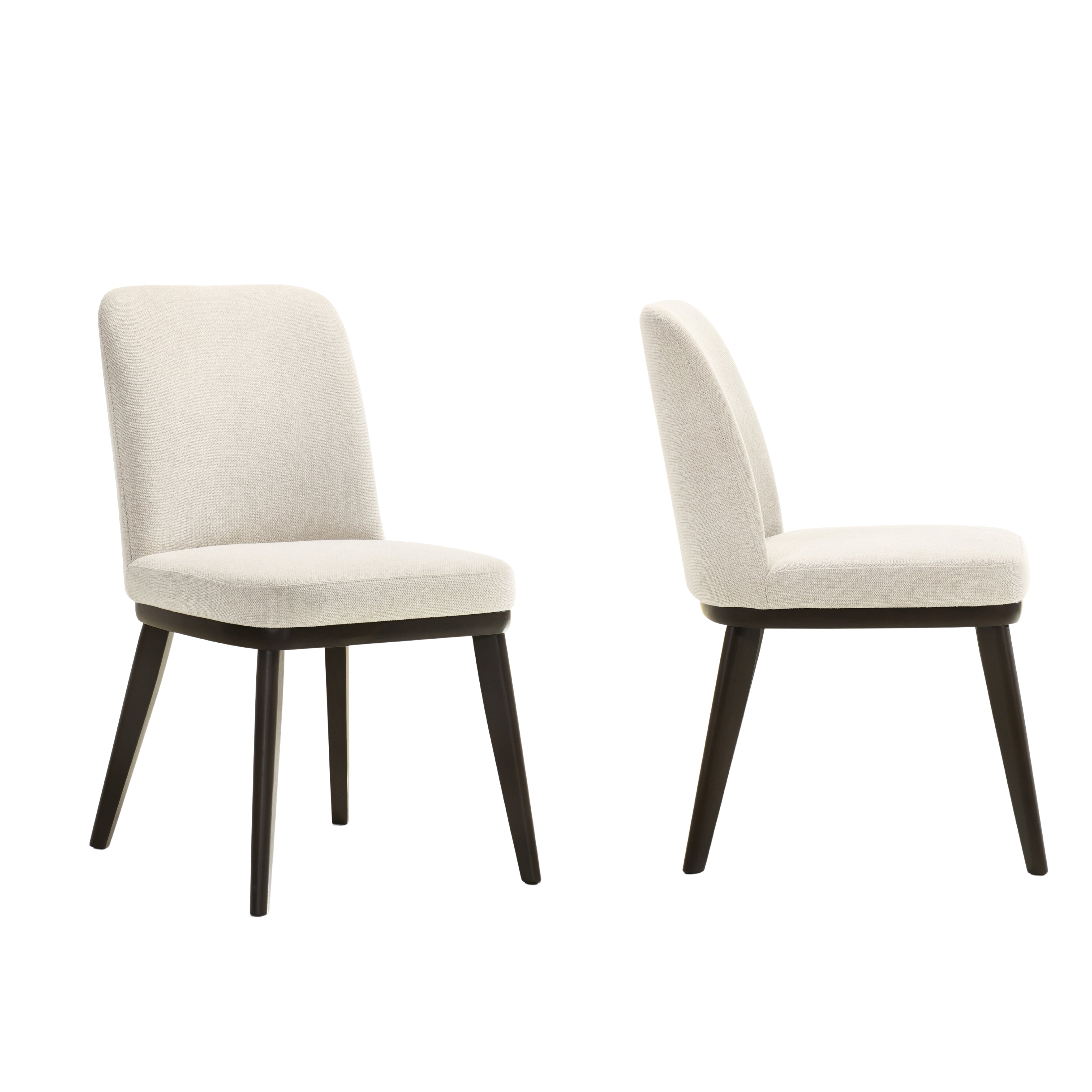 Berlin Solid Wood Upholstered Dining Chairs, Oatmeal (Set of 2) – Omax ...