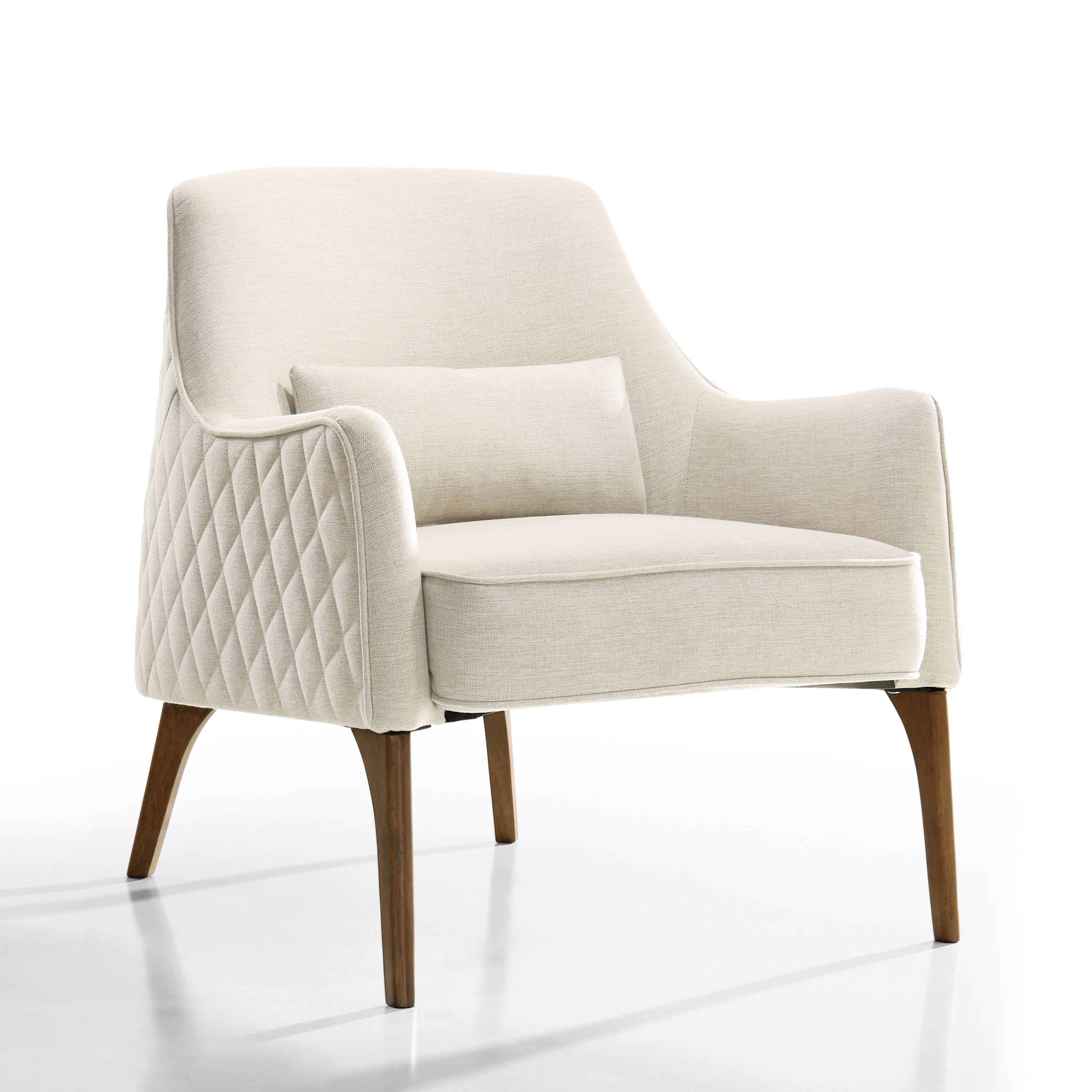 Jane Upholstered Lounge Accent Chair, Beige