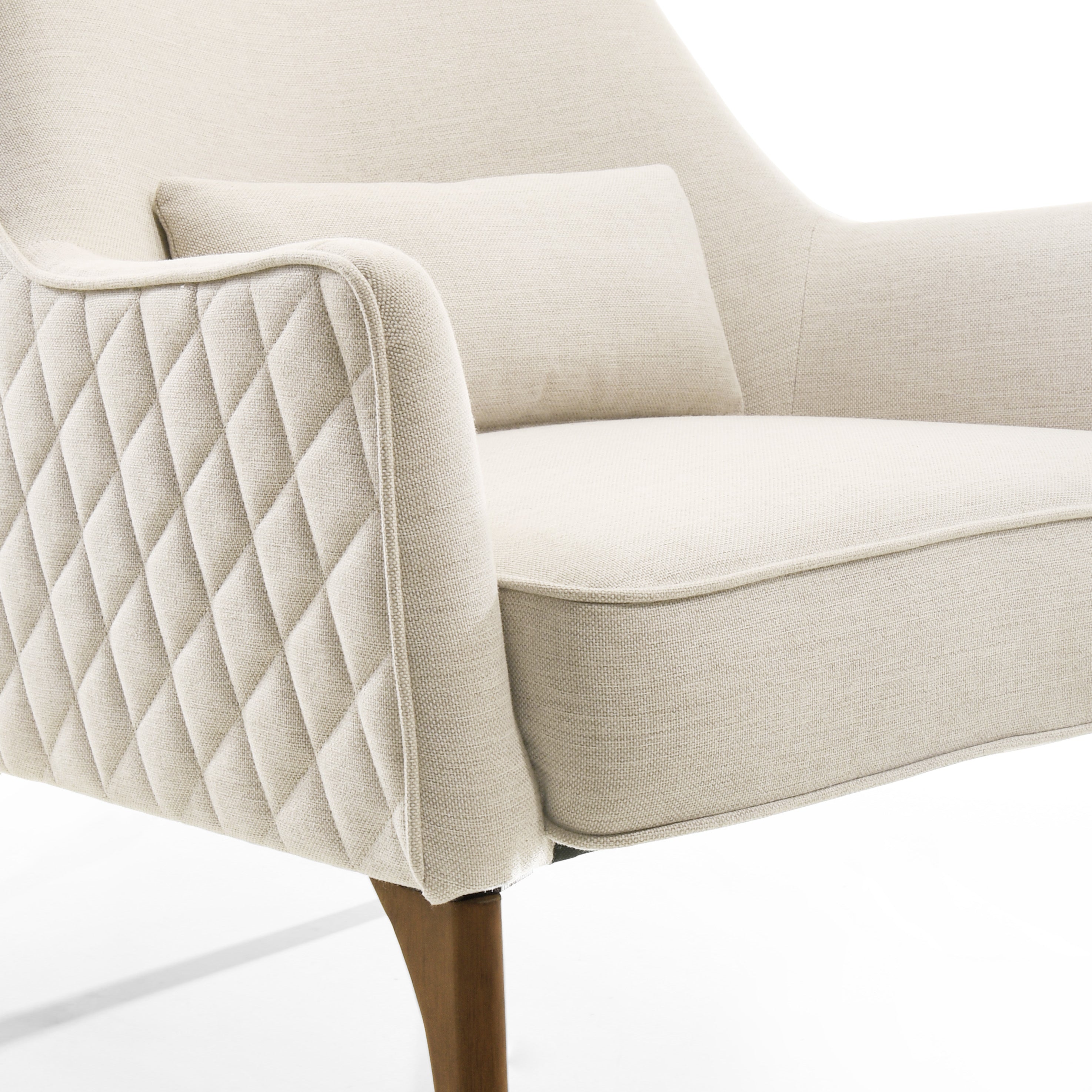 Jane Upholstered Lounge Accent Chair, Beige