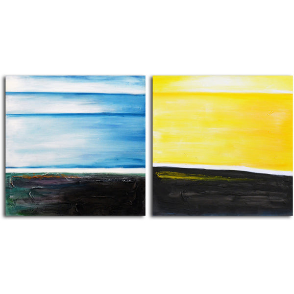 Hand painted "From Dusk til Dawn" 2 Piece Canvas Set