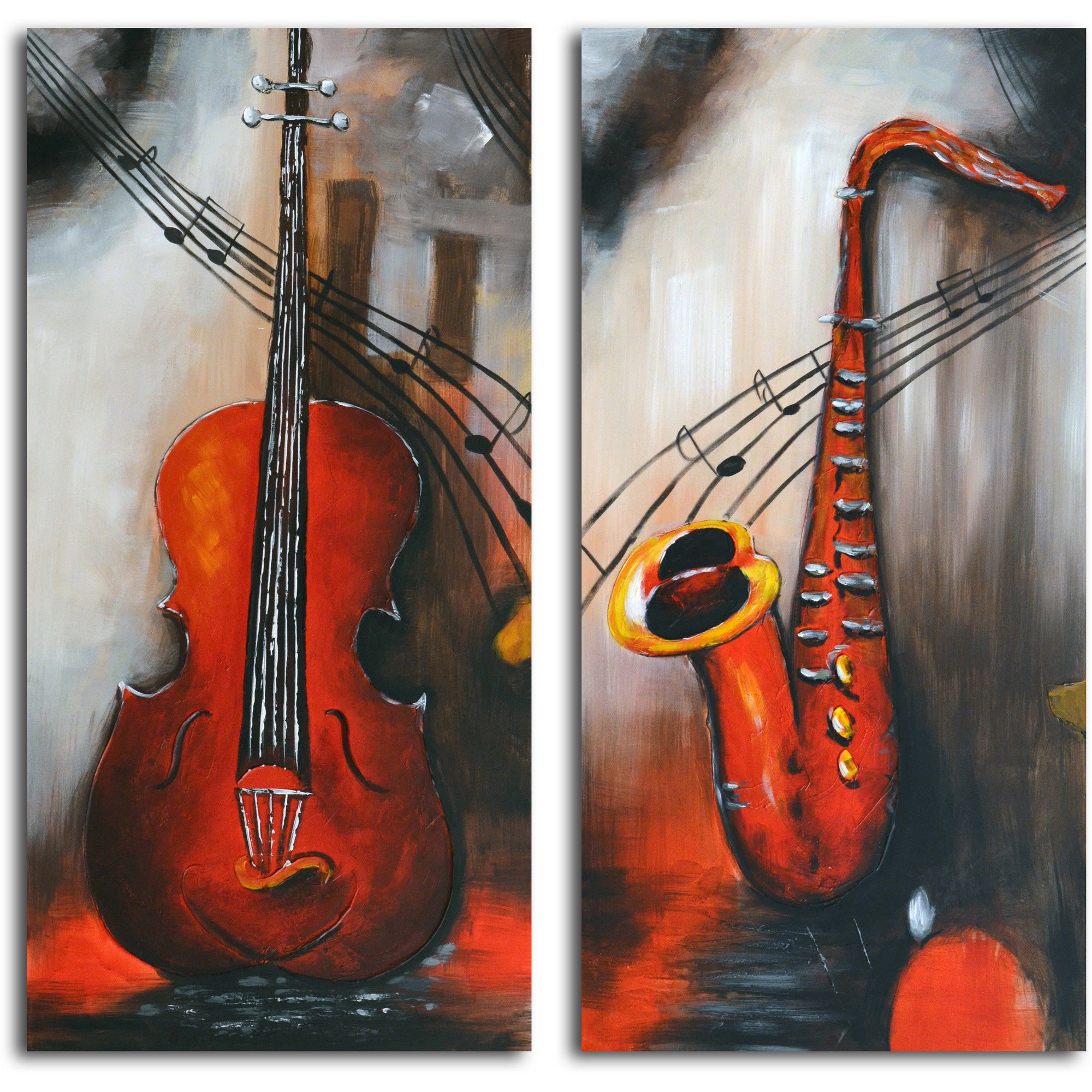 Hand painted "Take Notes" 2 Piece Canvas Set
