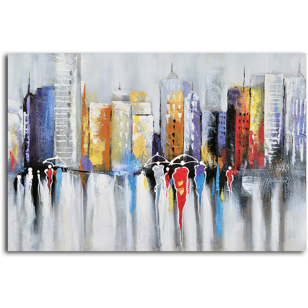 Hand painted "High Rise Low Reign" Canvas Wall Art