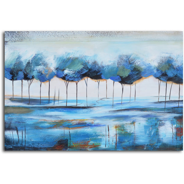 Hand painted "True Blue Reflections" Canvas Wall Art