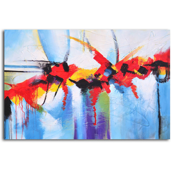 Hand painted "Birds of Paradise" Canvas Wall Art