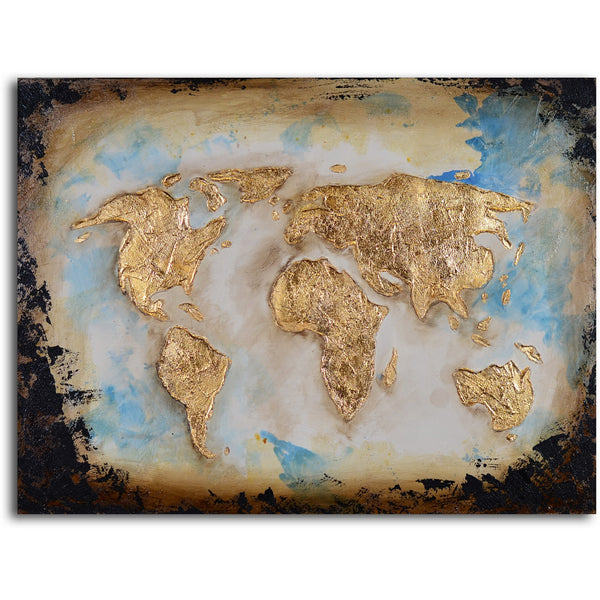Hand Painted "Golden globe" Canvas Art