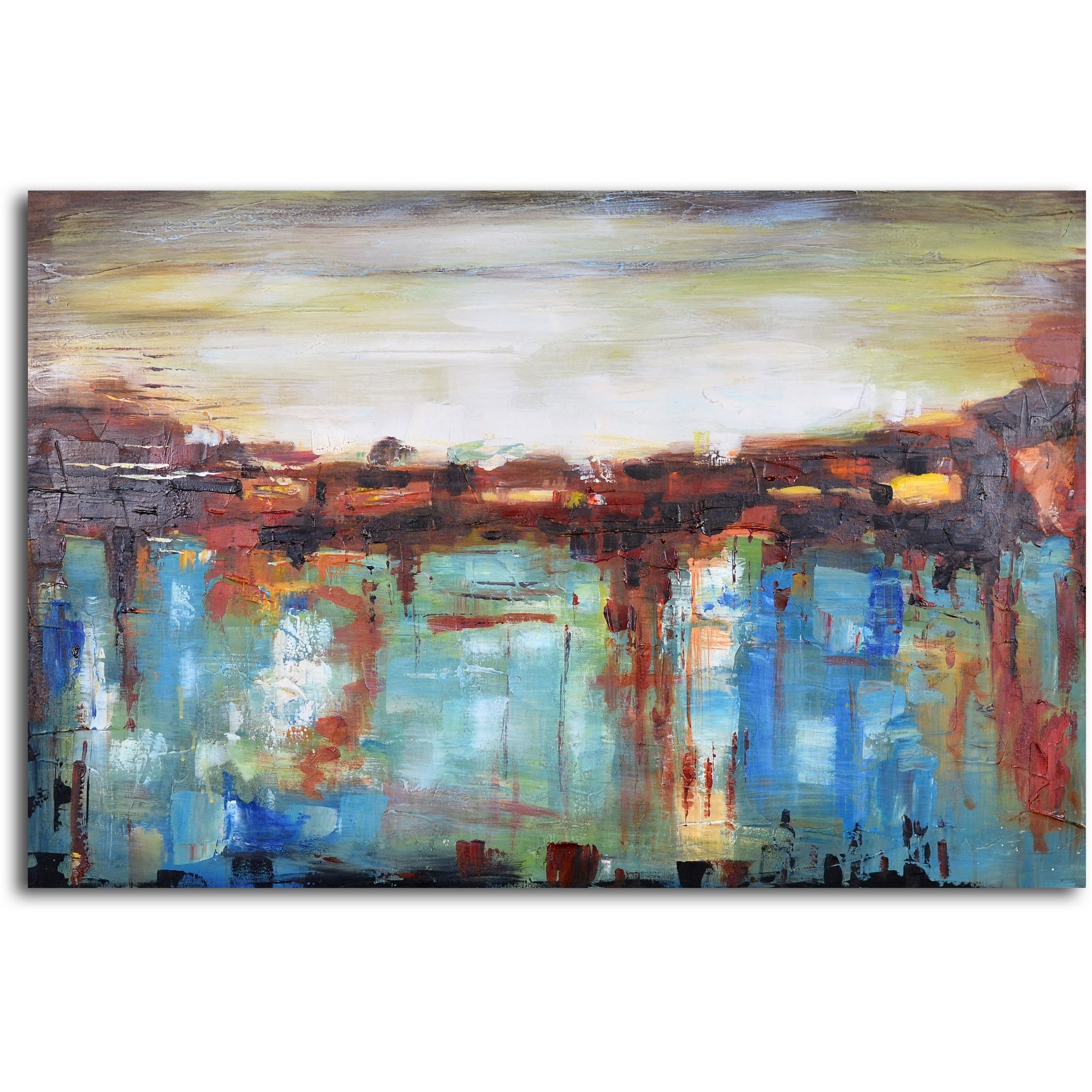 Hand painted "Ante Meridian and Post Meridian" 2 Piece Canvas Set