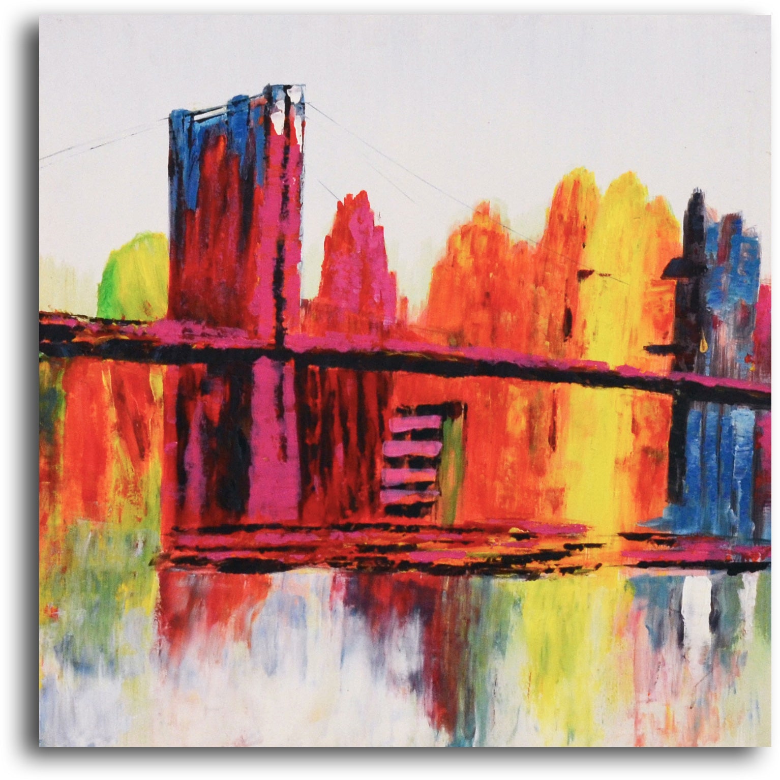 Hand painted "Psychedelic City" 2 Piece Canvas Set