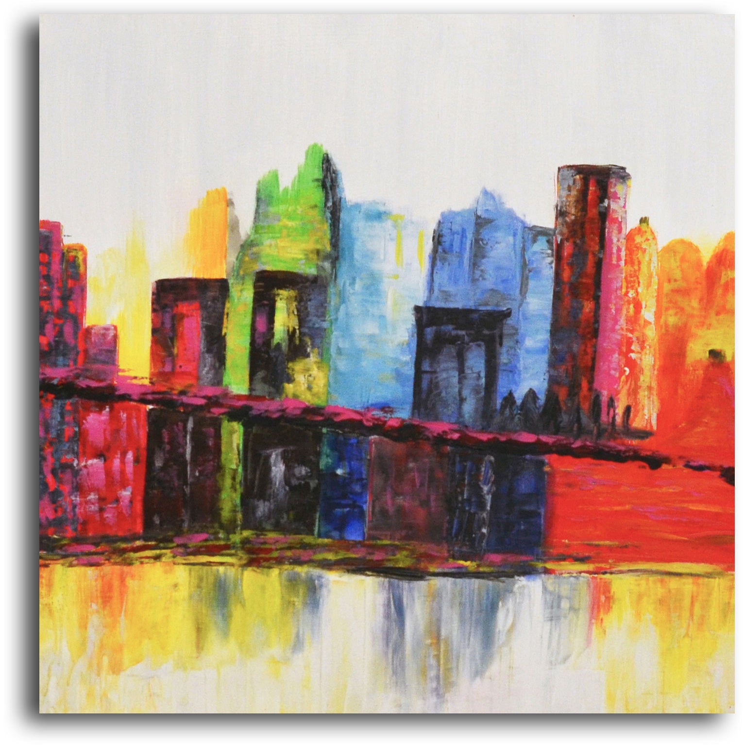 Hand painted "Psychedelic City" 2 Piece Canvas Set
