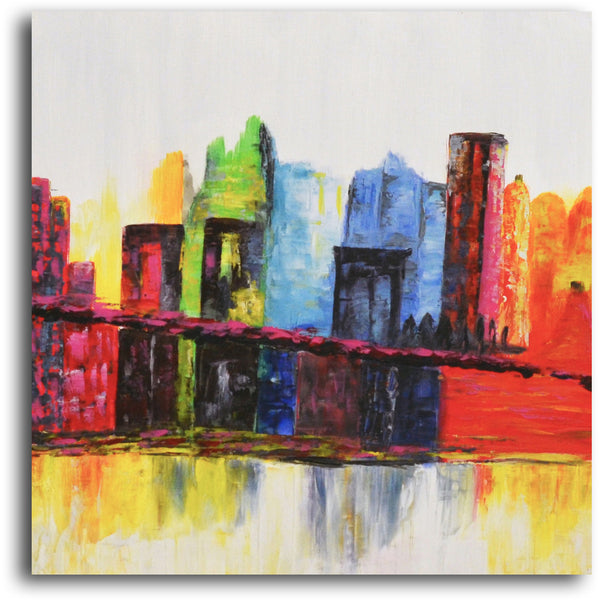 Hand painted "Psychedelic City" 2 Piece Canvas Set