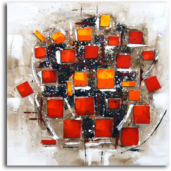 Hand painted "Quadrilateral Vortex" 2 Piece Canvas Set