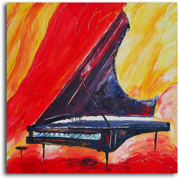 Hand painted "Pianist in Absentia" Canvas Wall Art