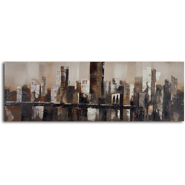 Hand Painted "Chocolate city skyline" Canvas Art