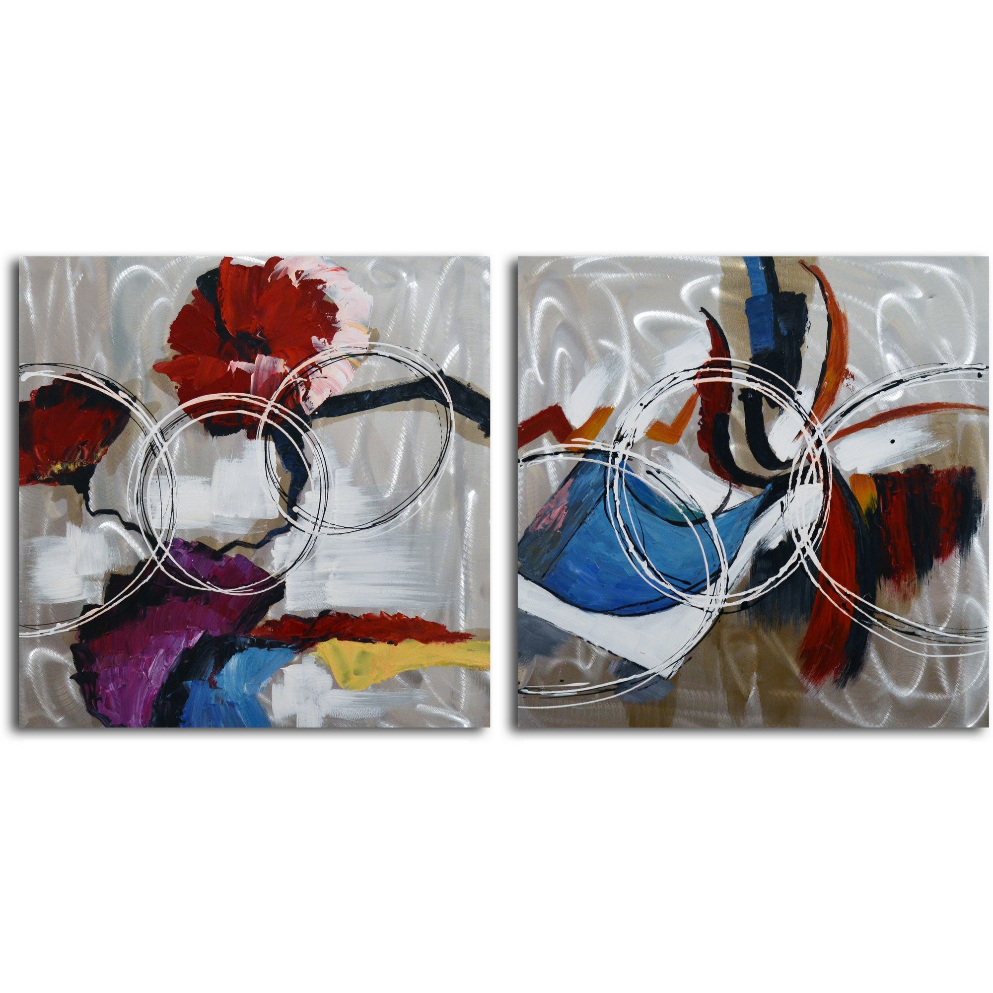 Hand painted "Open Spectrum" 2 Piece Canvas Set